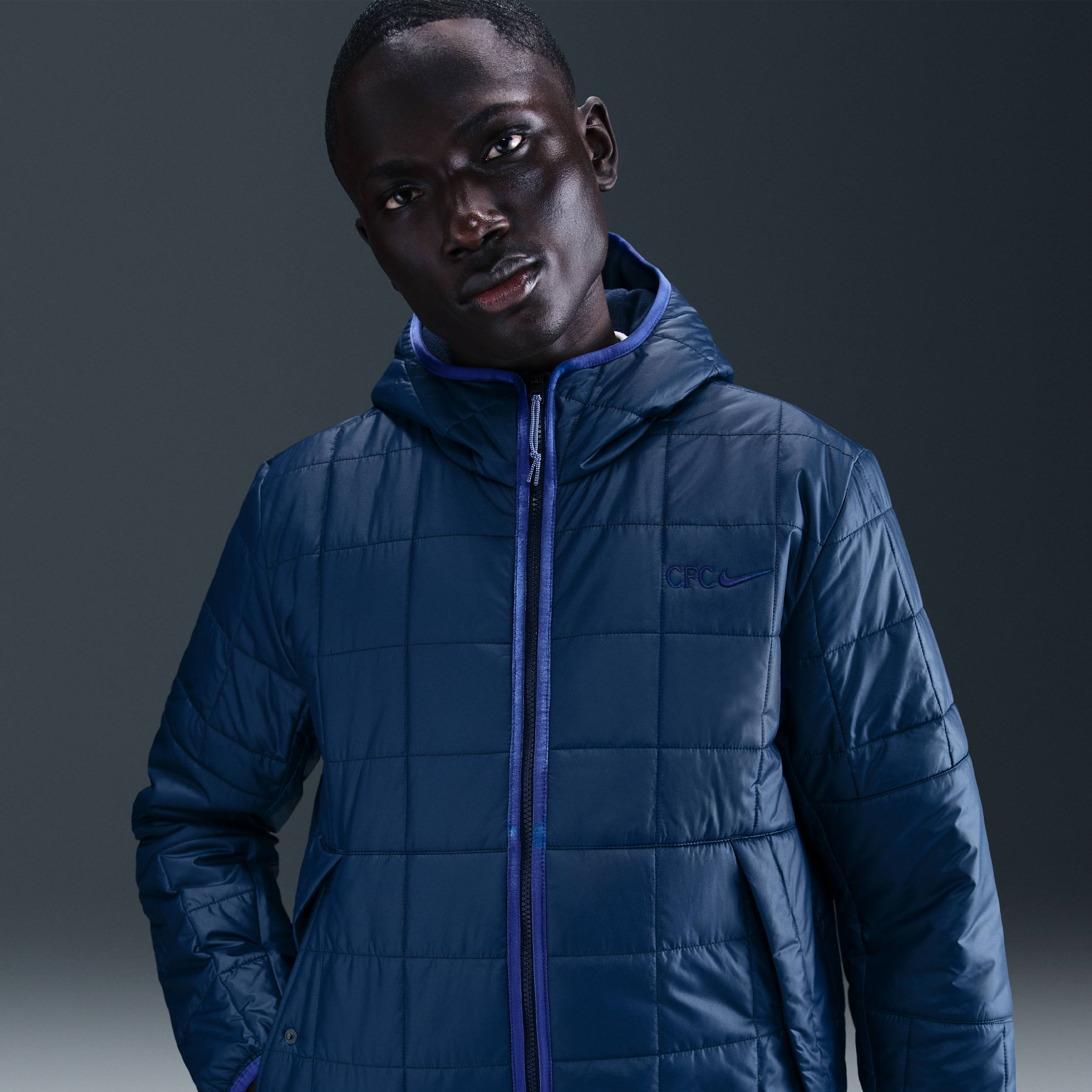 Chaqueta con capucha y relleno sintético Nike Football Chelsea FC - Hombre - Azul