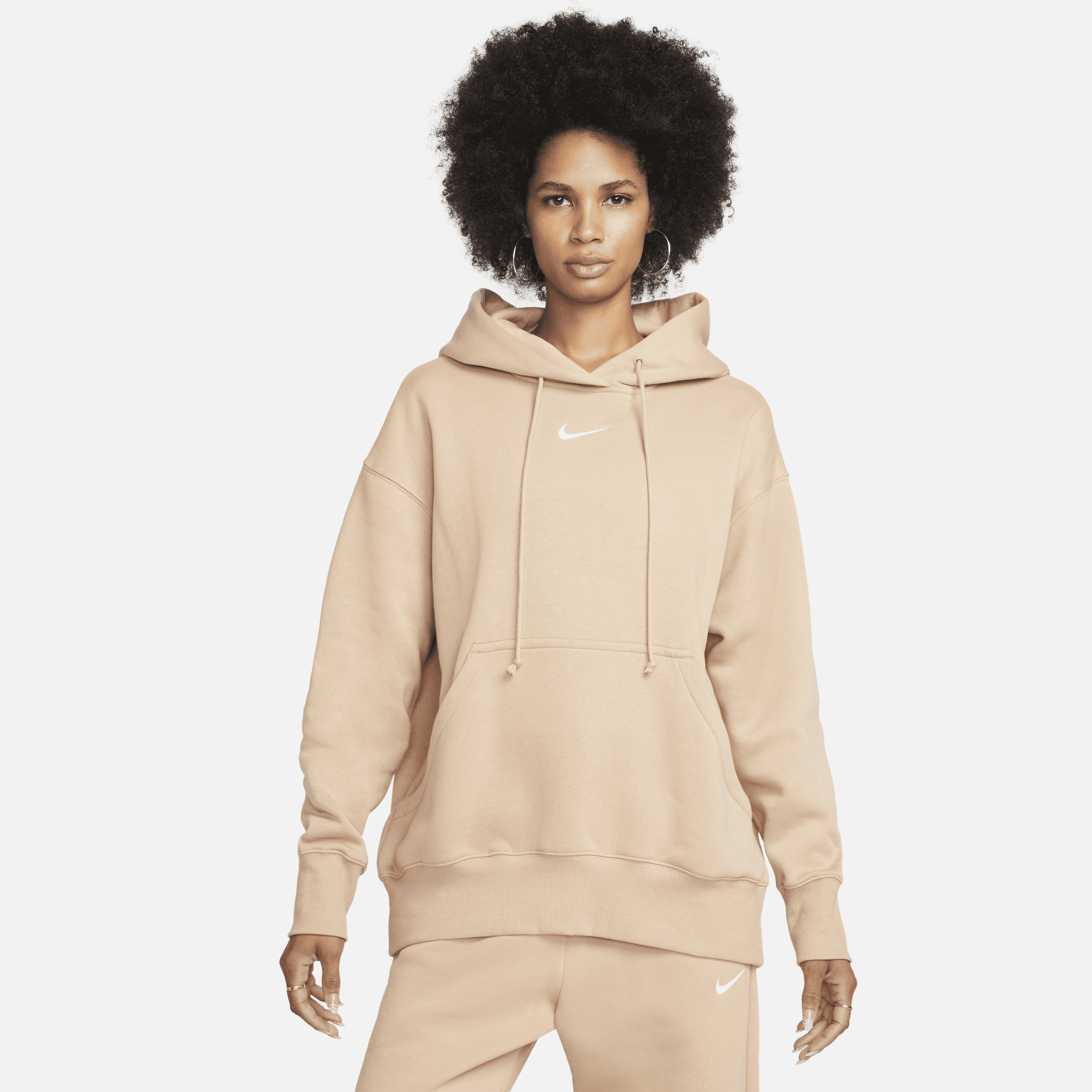 Felpa pullover oversize con cappuccio Nike Sportswear Phoenix Fleece – Donna - Marrone