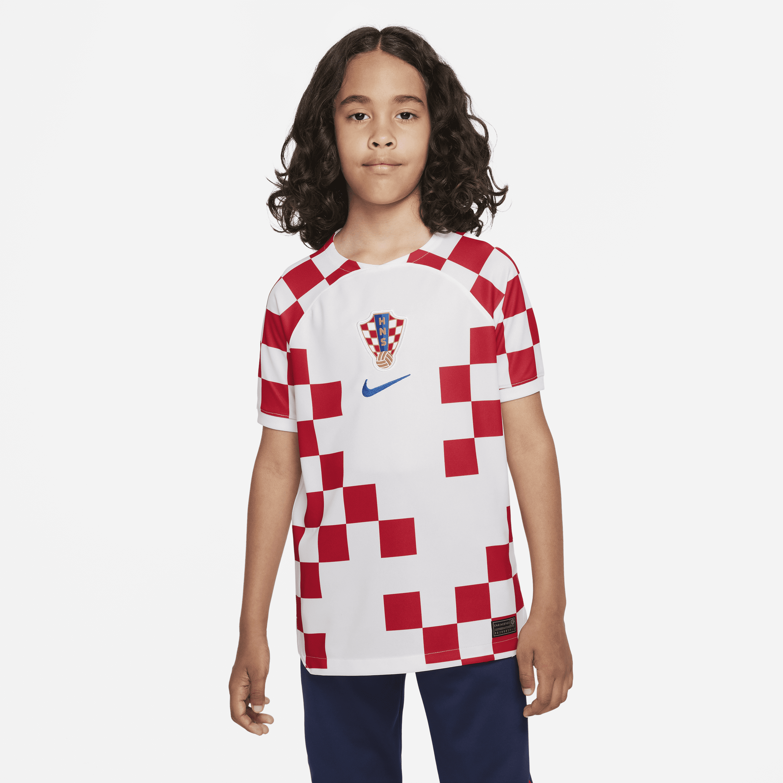 Kroatië 2022/23 Stadium Thuis Nike Dri-FIT voetbalshirt voor kids - Wit