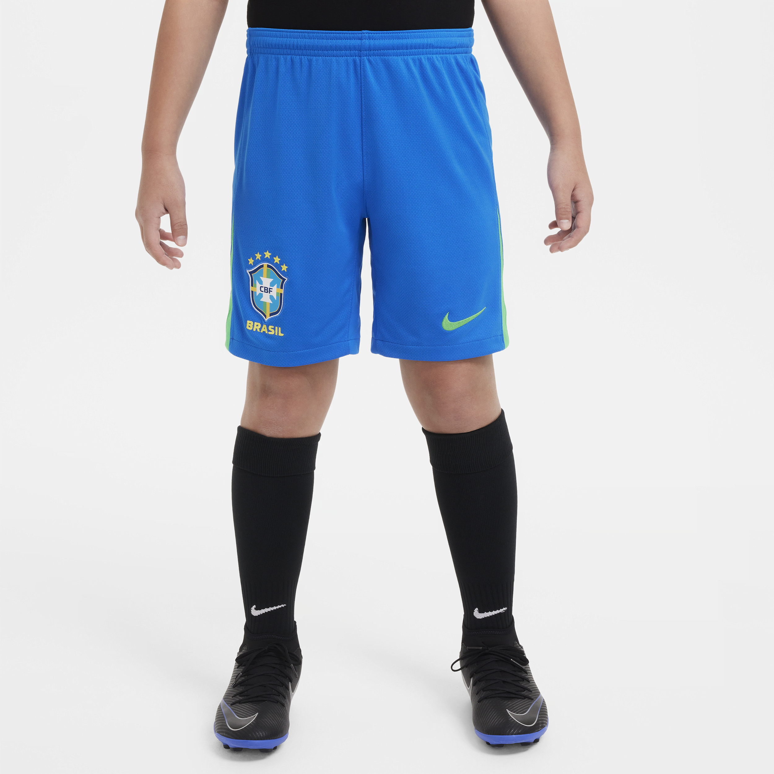 Shorts da calcio replica Nike Dri-FIT Brasile 2024 Stadium per ragazzo/a – Home - Blu
