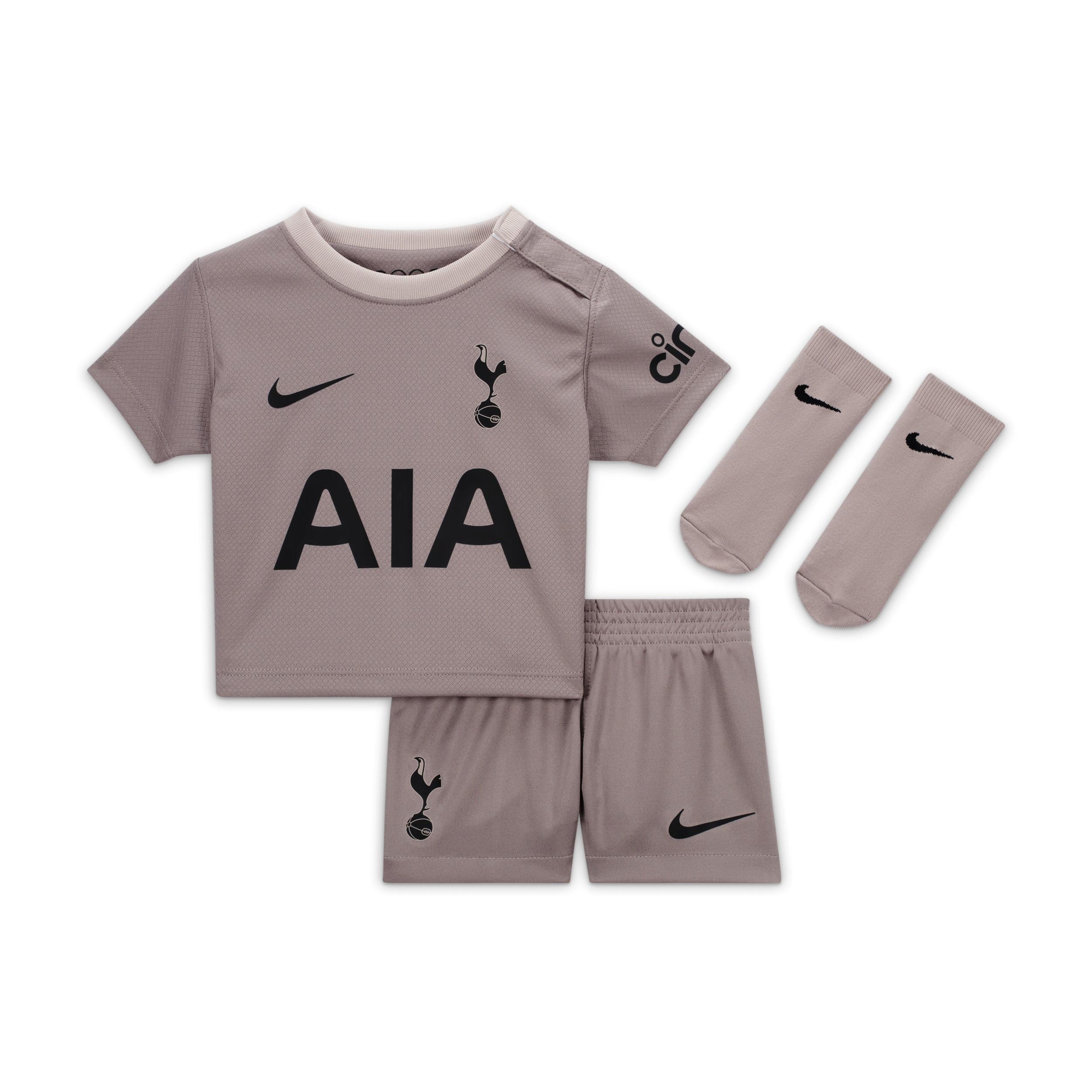 Tottenham Hotspur 2023/24 Derde Nike Dri-FIT driedelig voetbaltenue voor baby's/peuters - Bruin