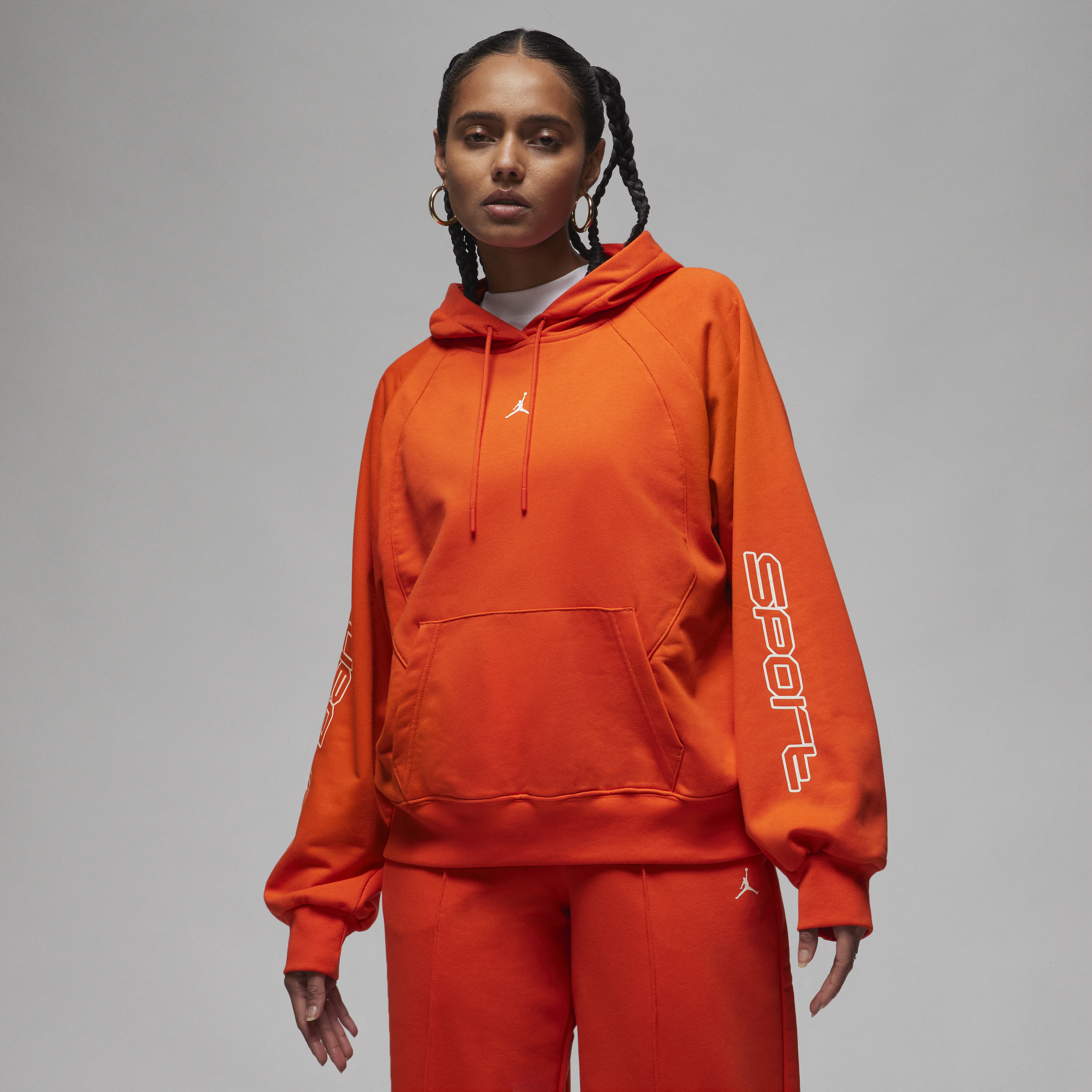 Nike Felpa in fleece con cappuccio e grafica Jordan Sport – Donna - Rosso