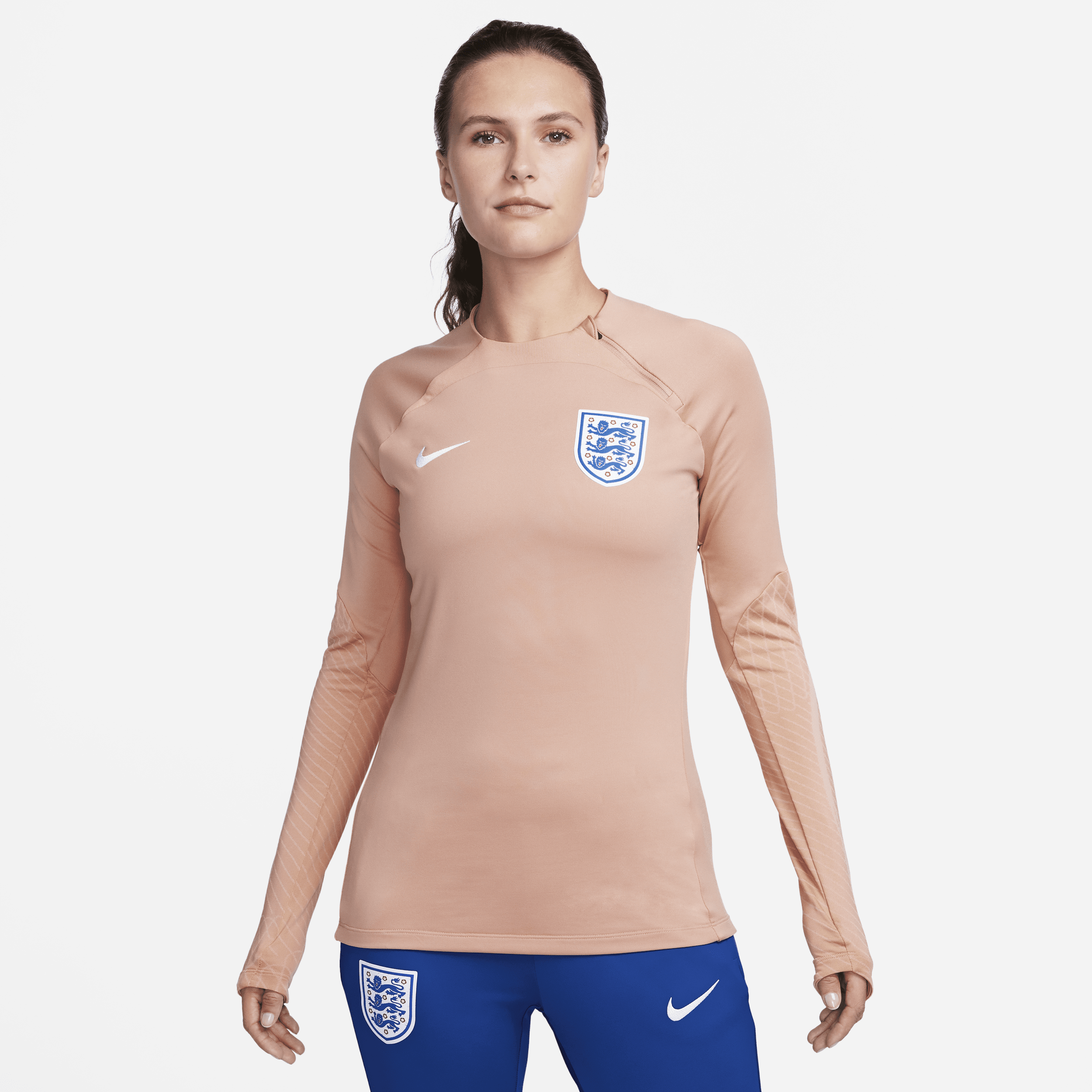 England 2023 Lionesses Maskinstrikket Strike Nike Dri-FIT-fodboldtræningstrøje til kvinder - Pink