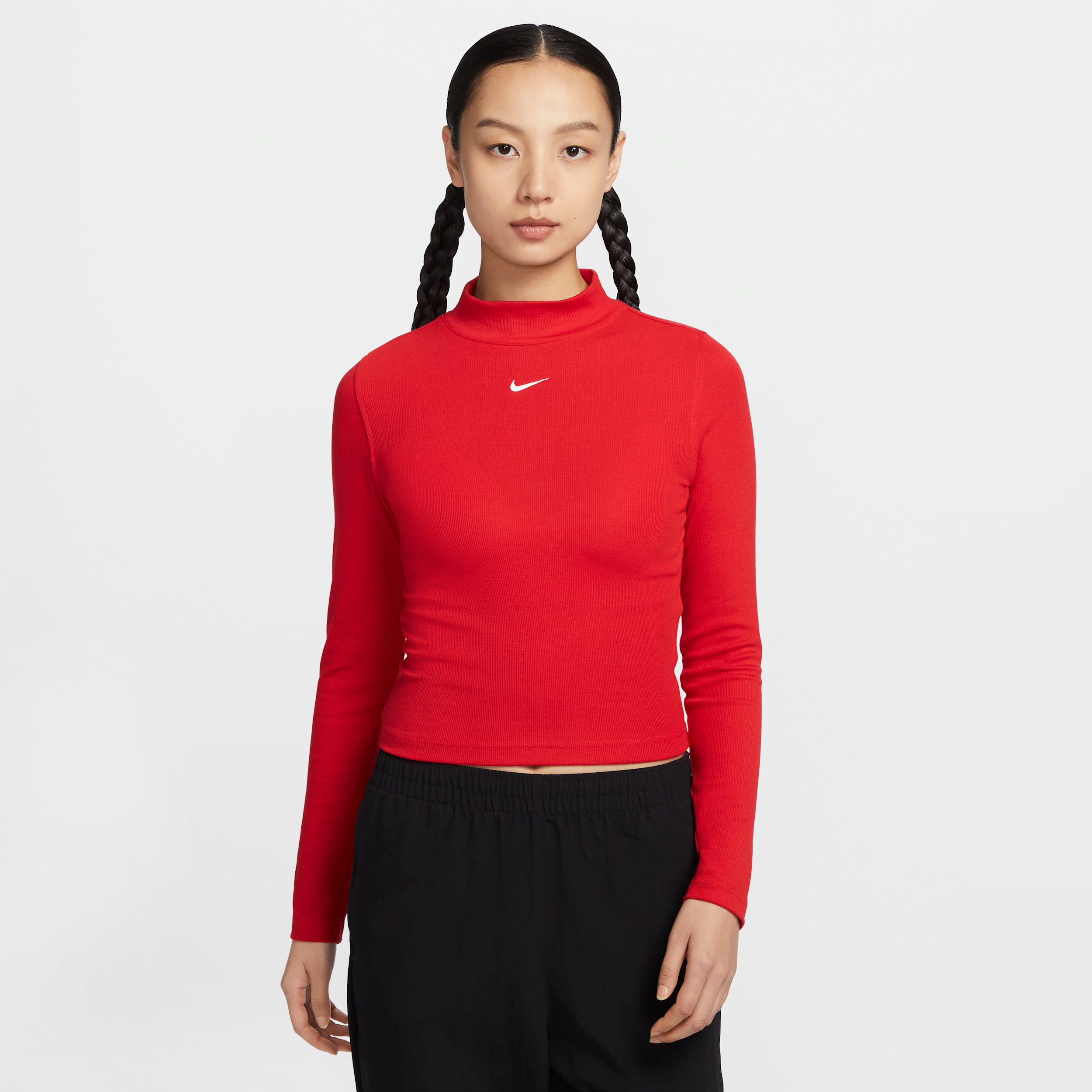 【ナイキ(NIKE)公式ストア】ナイキ スポーツウェア エッセンシャル ウィメンズ リブ モックネック ロングスリーブ トップ DV7881-657 レッド 【ナイキ(NIKE)公式ストア】ナイキ スポーツウェア エッセンシャル ウィメンズ リブ モックネック ロングスリーブ トップ DV7881-657 レッド