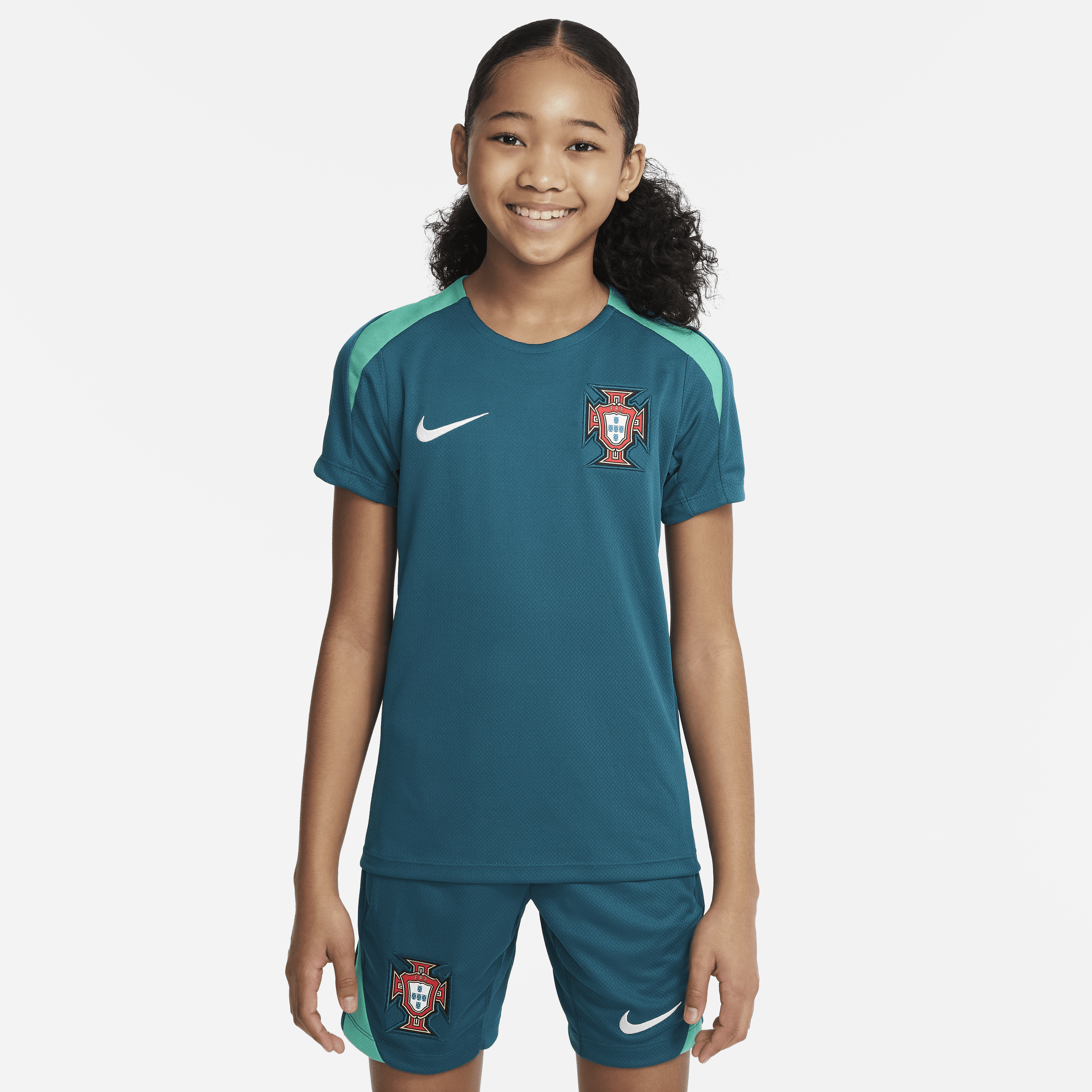 Portugal Strike Nike Dri-FIT knit voetbaltop met korte mouwen voor kids - Groen