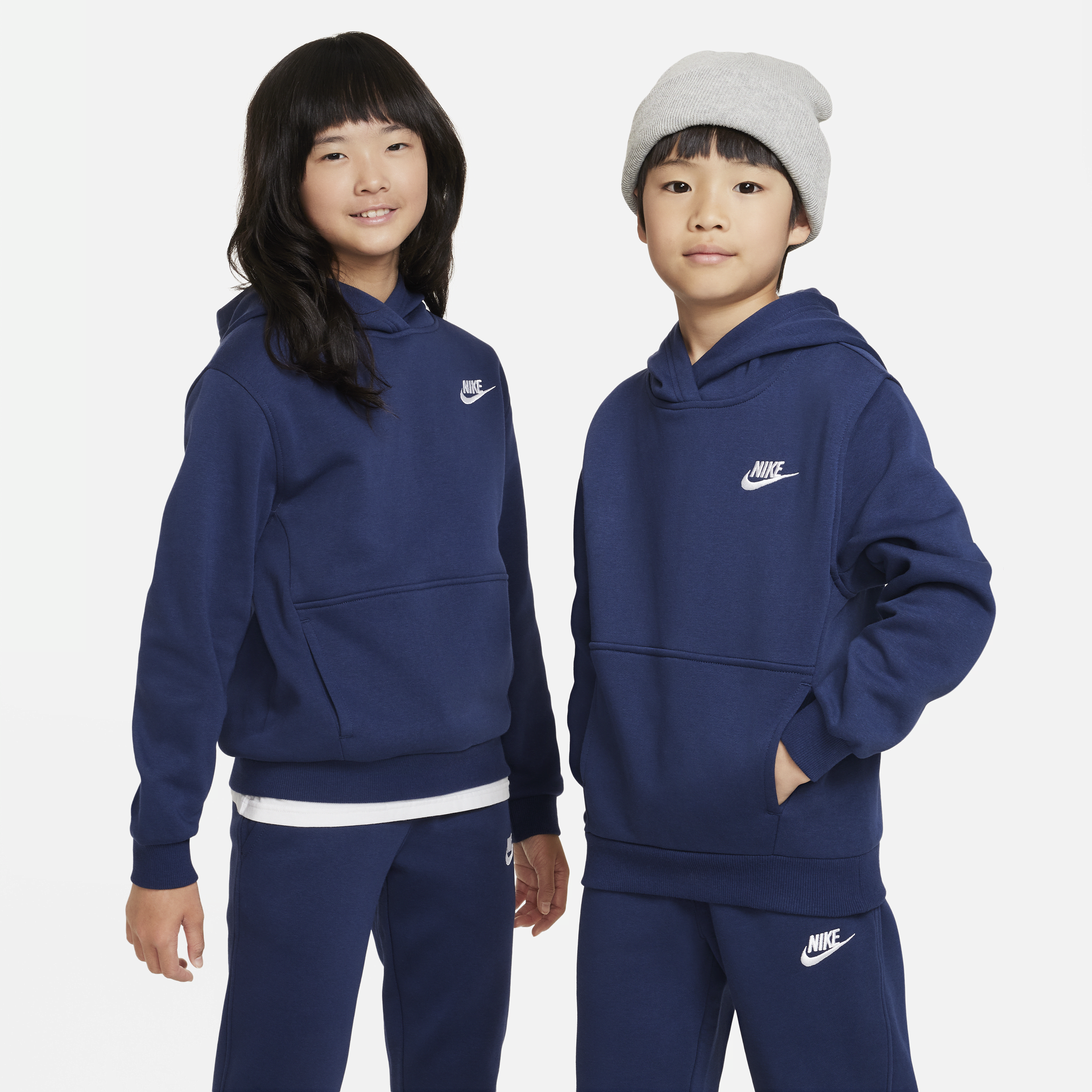 Felpa pullover con cappuccio Nike Sportswear Club Fleece - Ragazzi - Blu