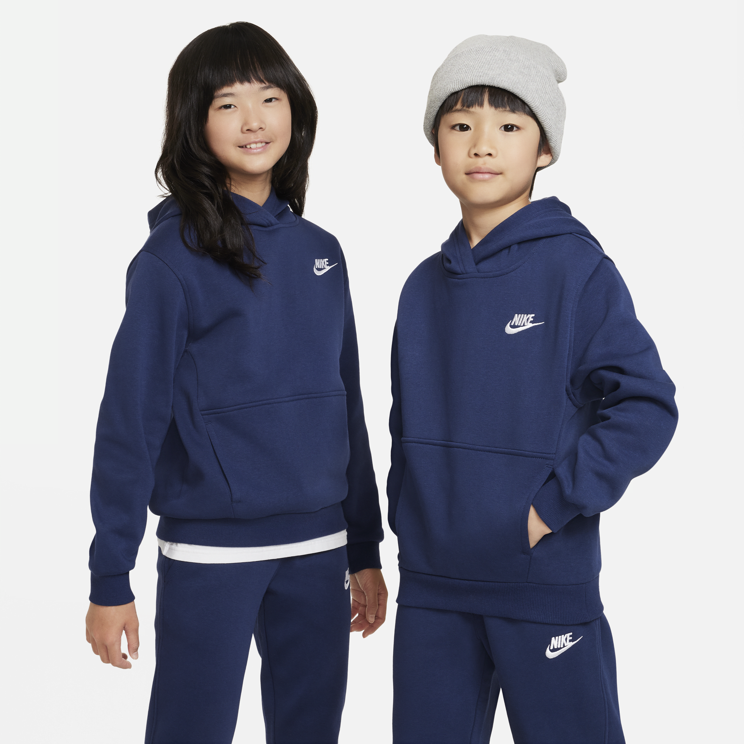 Felpa pullover con cappuccio Nike Club Fleece - Ragazzi - Blu