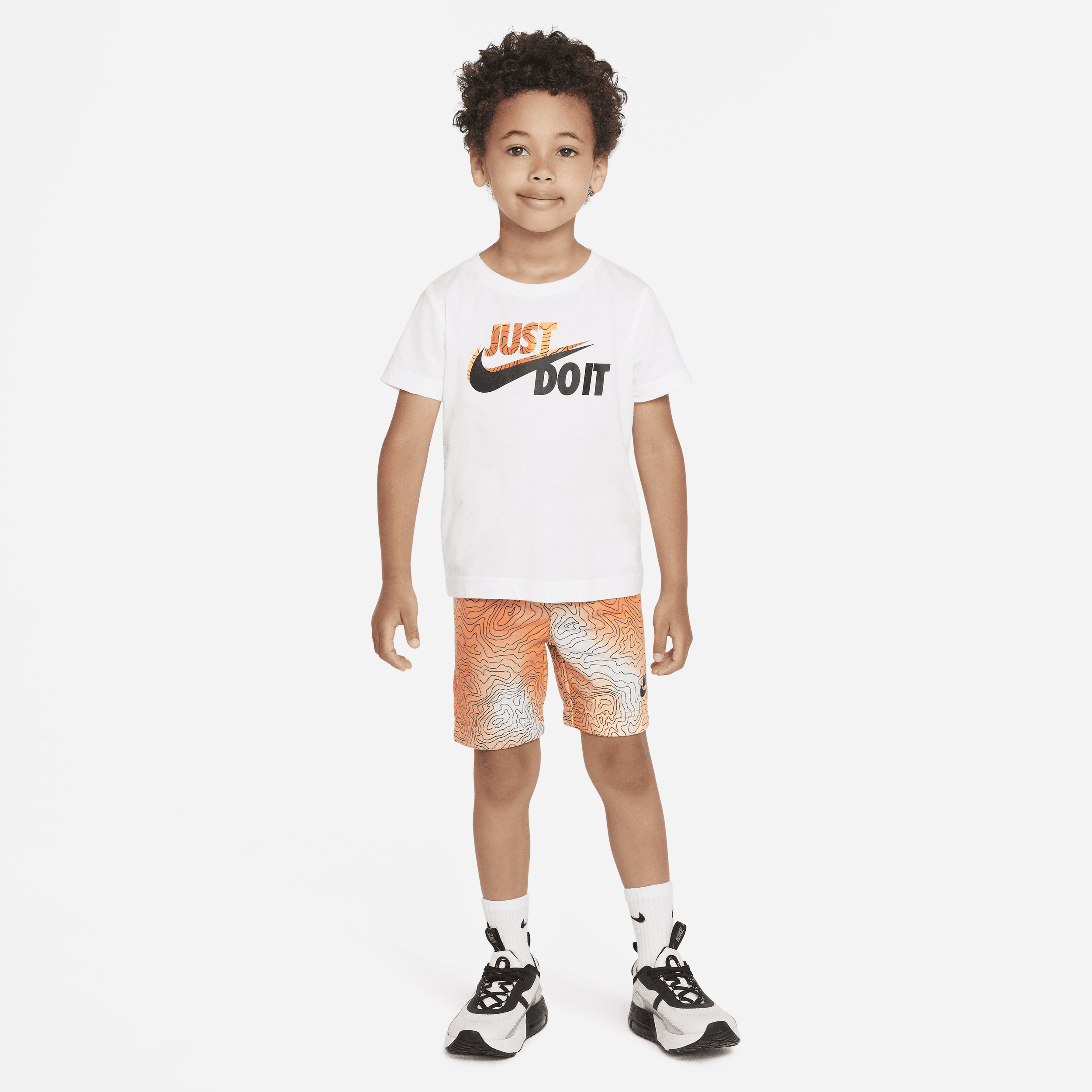 Nike-T-shirt- og shortssæt til småbørn - Orange
