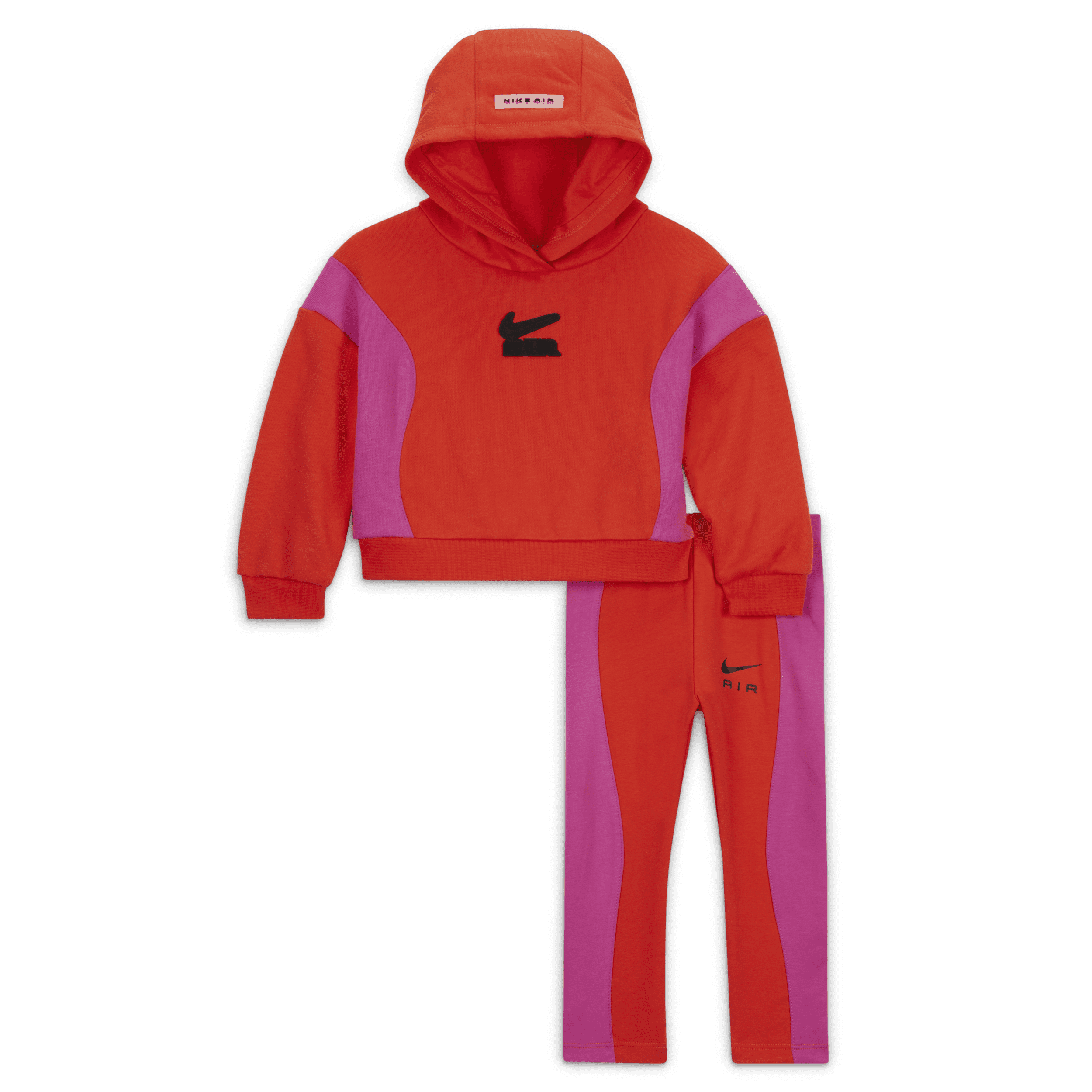 Completo Nike Air French Terry Pullover and Leggings Set – Bebè (12-24 mesi) - Rosso