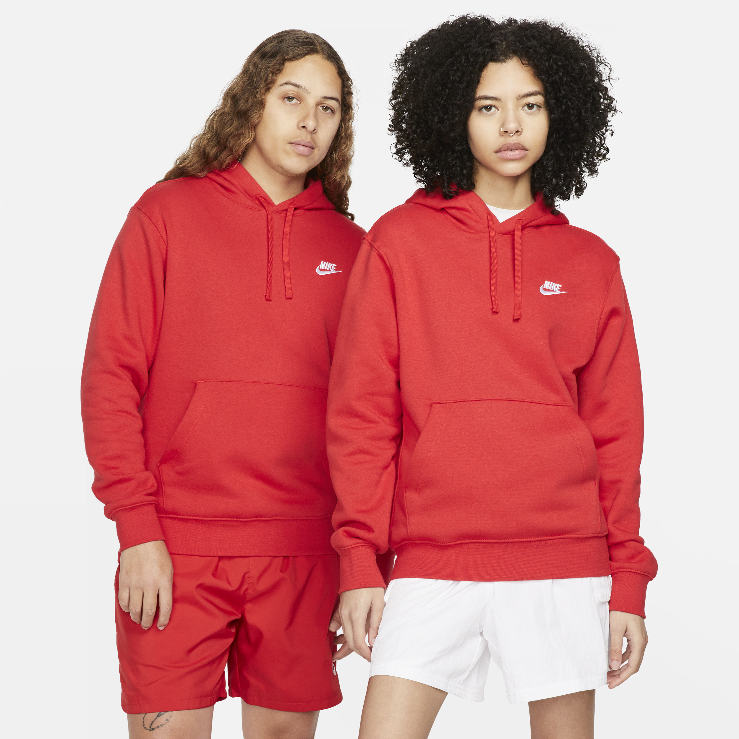 Nike Sportswear Club Fleece-pulloverhættetrøje - rød
