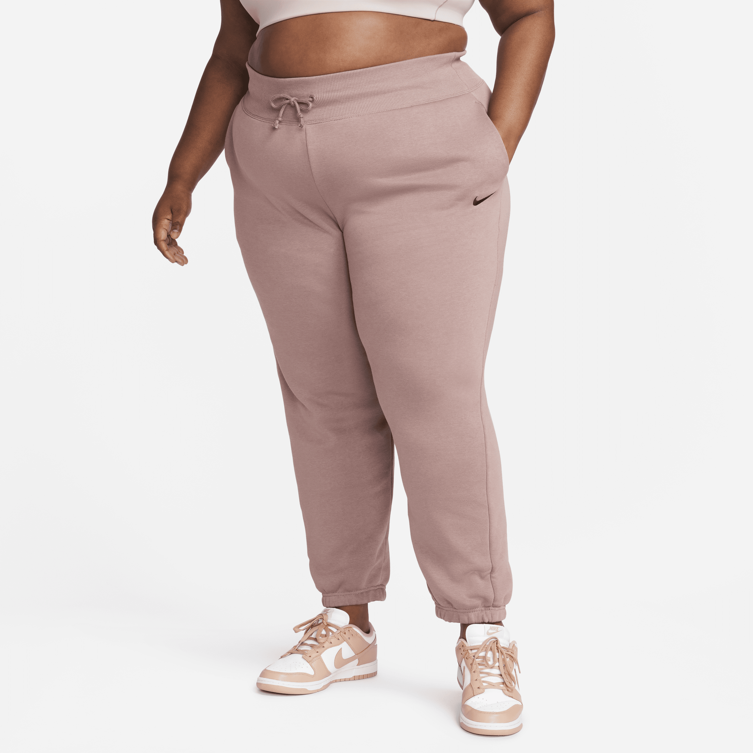 Pantaloni tuta oversize a vita alta Nike Sportswear Phoenix Fleece – Donna - Viola