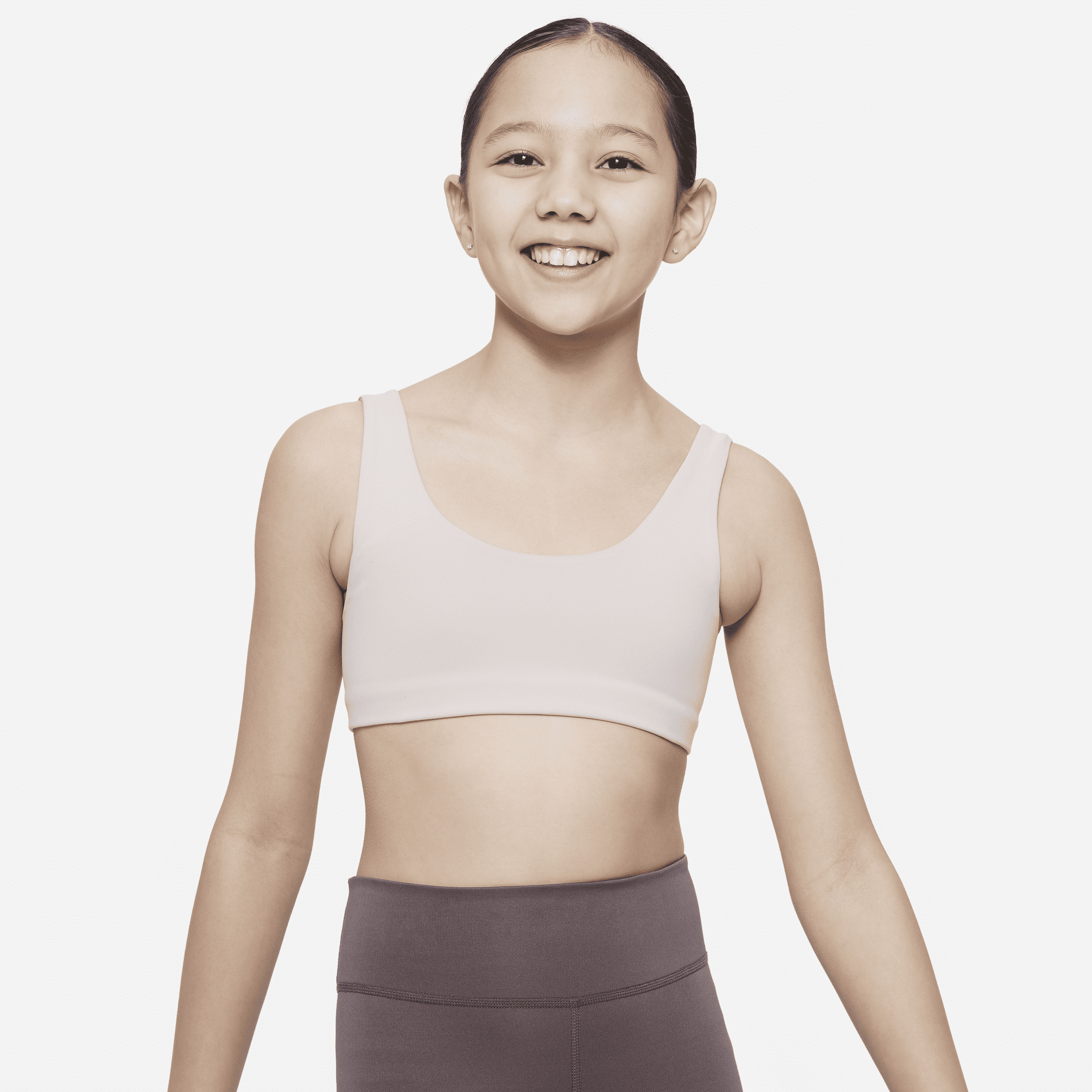Nike Alate All U Dri-FIT-sports-bh til større børn (piger) - brun