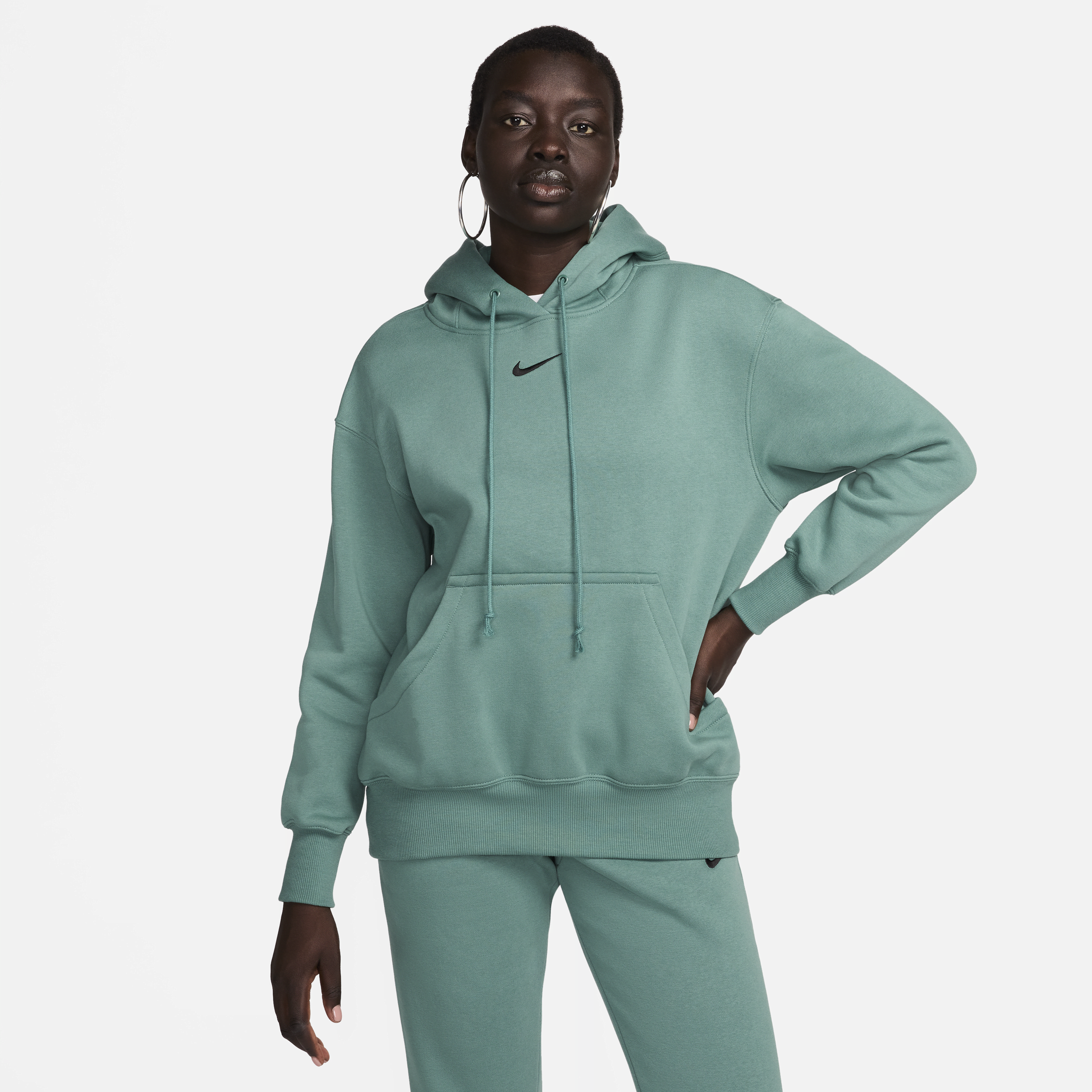 Felpa pullover oversize con cappuccio Nike Sportswear Phoenix Fleece – Donna - Verde