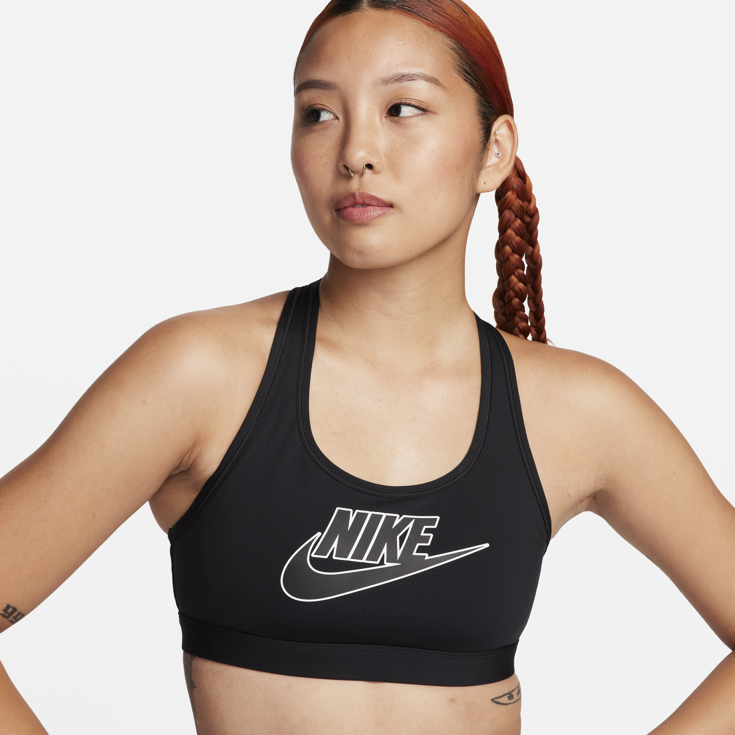 【ナイキ(NIKE)公式ストア】ナイキ スウッシュ ミディアムサポート ウィメンズ パッディド ロゴ スポーツブラ FB4081-010 ブラック 【ナイキ(NIKE)公式ストア】ナイキ スウッシュ ミディアムサポート ウィメンズ パッディド ロゴ スポーツブラ FB4081-010 ブラック