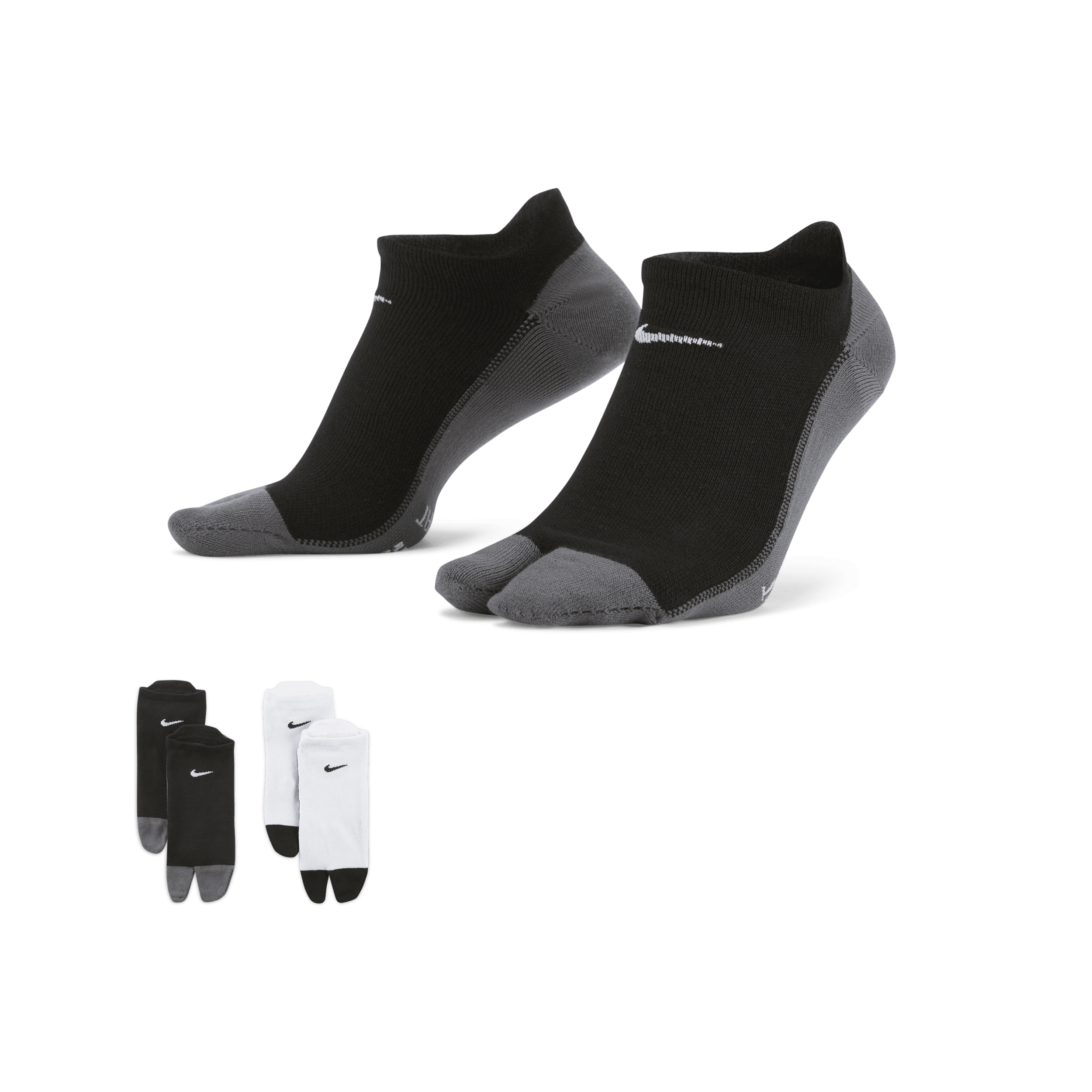 Nike Everyday Plus lichte no-show sokken met gespleten teen (2 paar) - Meerkleurig