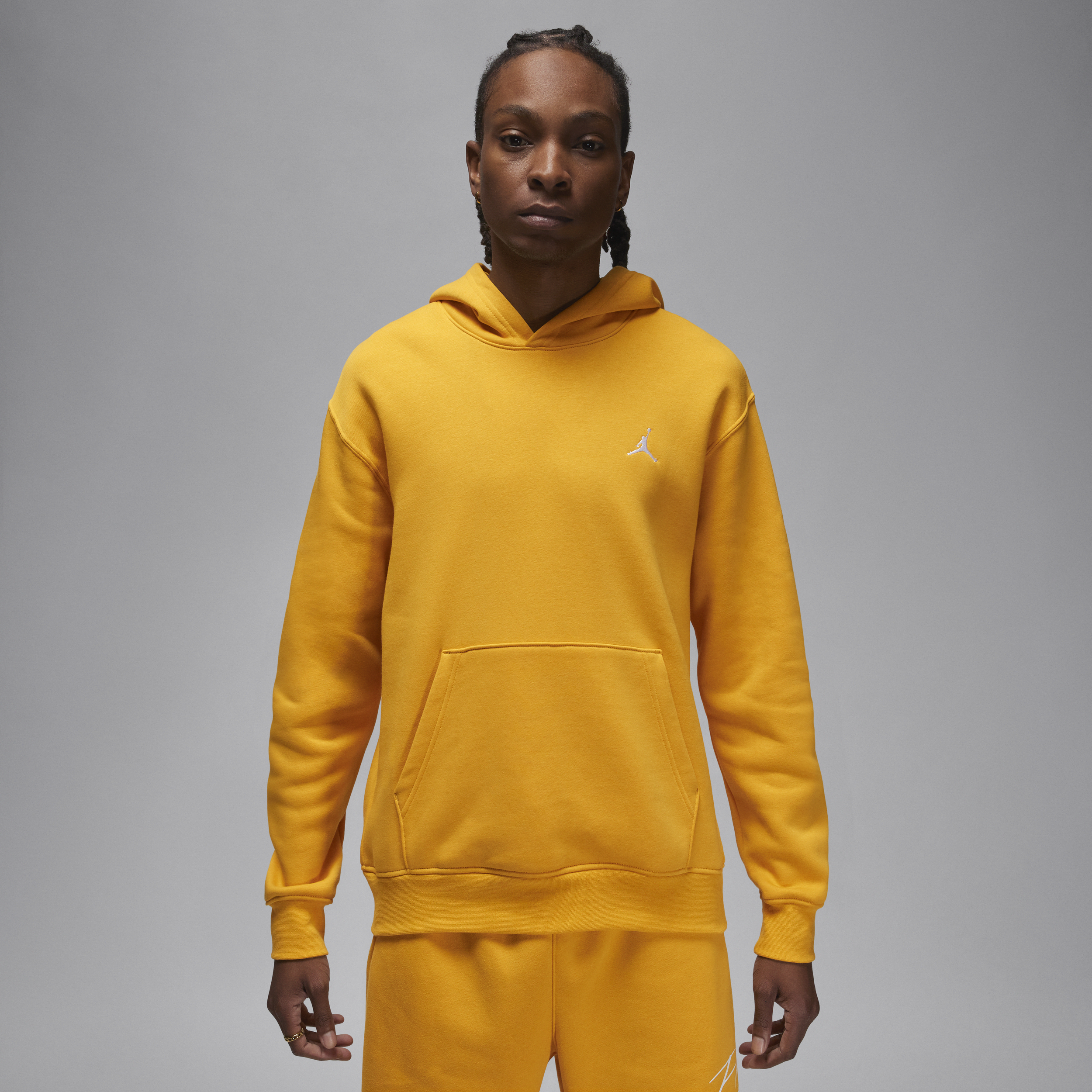 Jordan Brooklyn Fleece-pullover-hættetrøje med print til mænd - gul