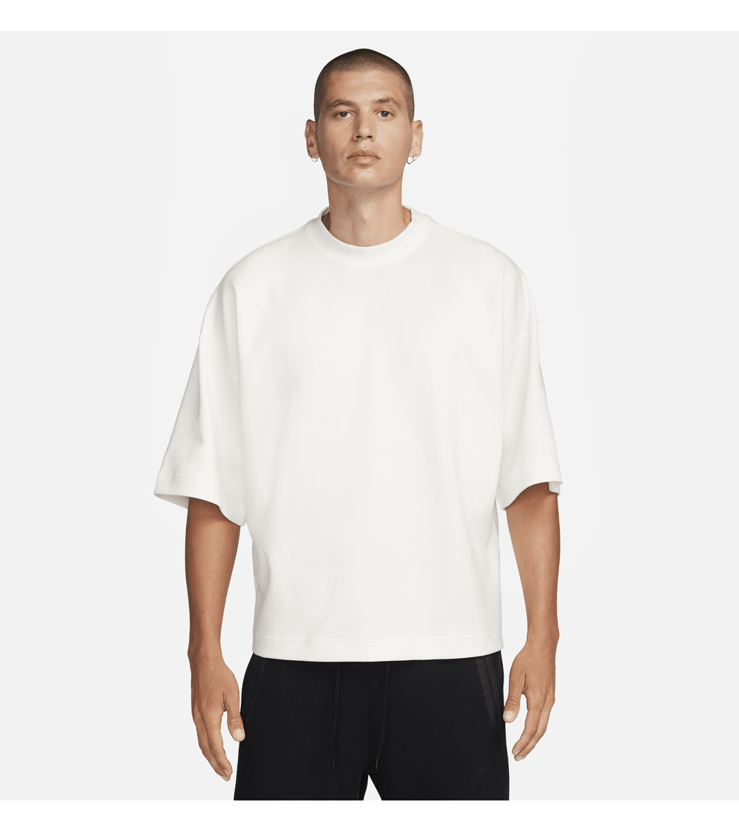 Nike Sportswear Tech Fleece Reimagined oversized sweatshirt met korte mouwen voor heren - Wit