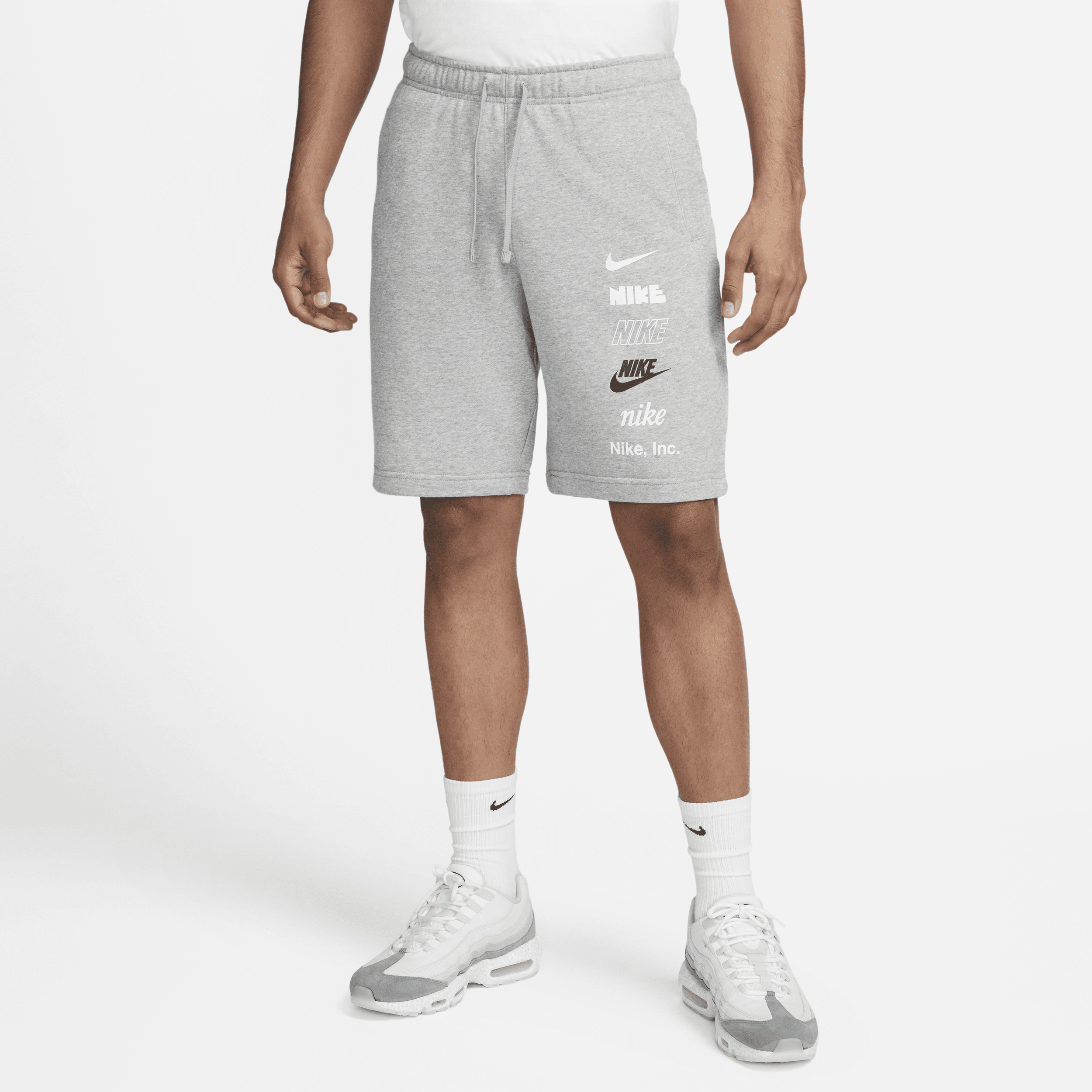 Nike Club Fleece-shorts i french terry til mænd - grå
