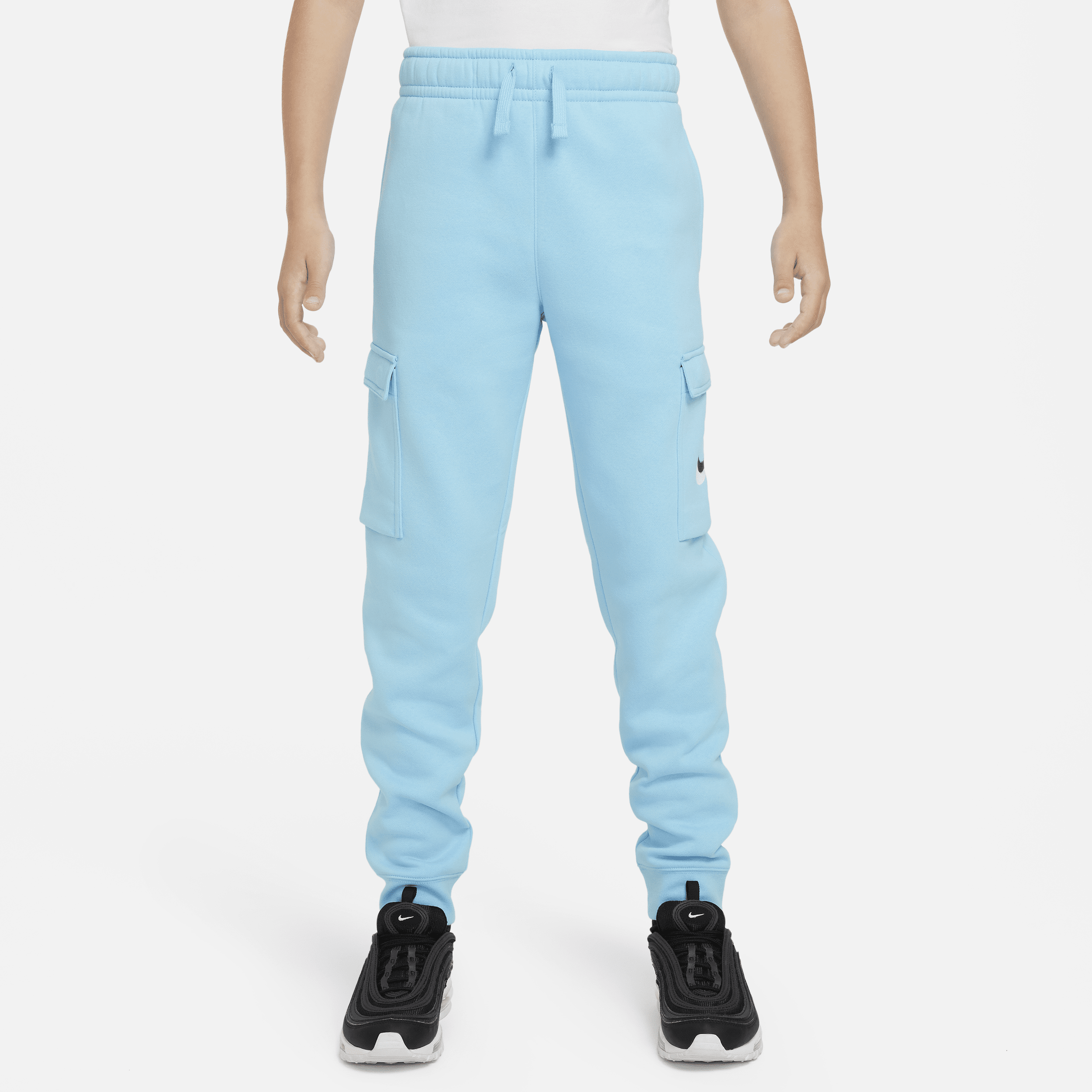 Pantaloni cargo in fleece con grafica Nike Sportswear – Ragazzo - Blu