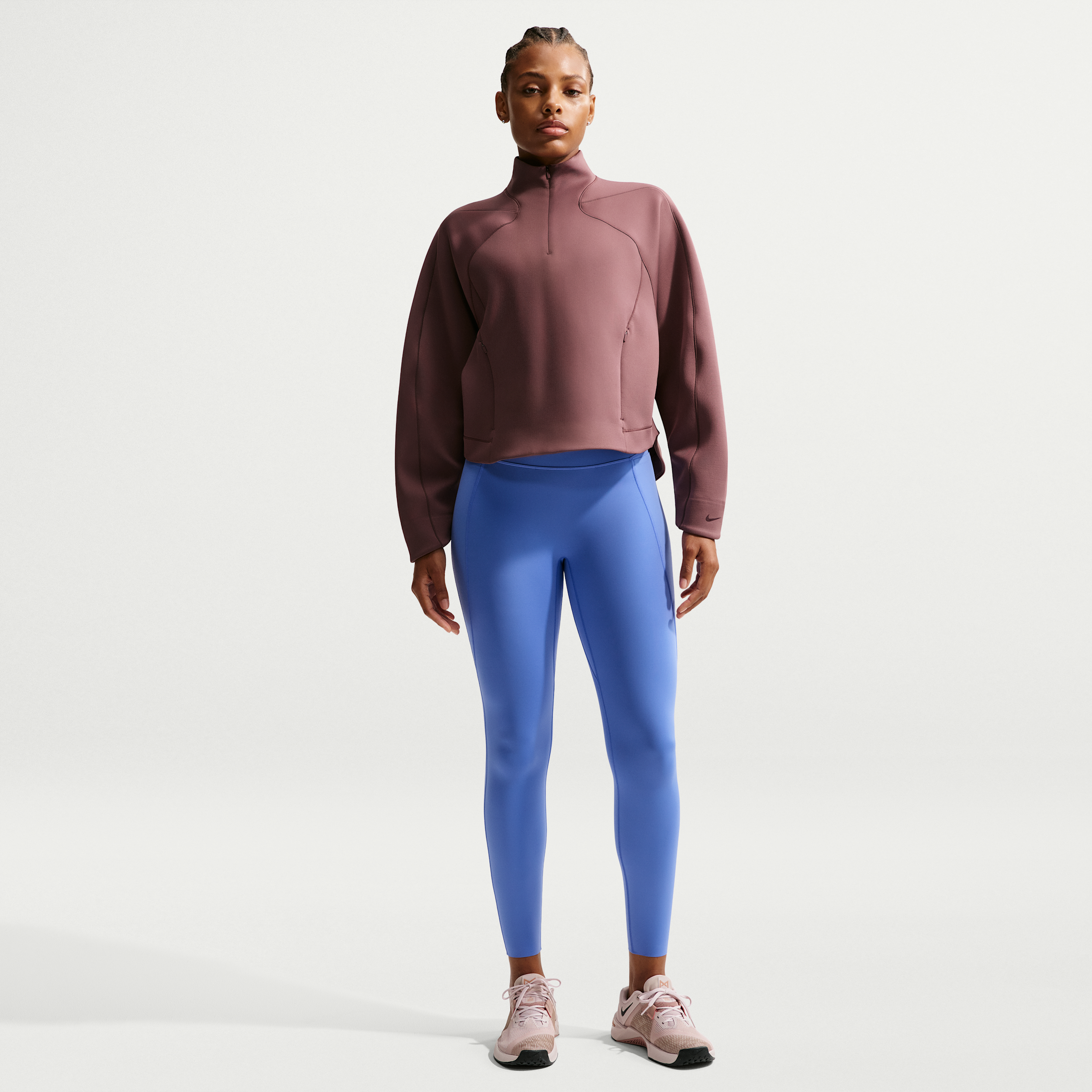 Nike Universa High-Waisted 7/8 Leggings with No Front Seam - Blue