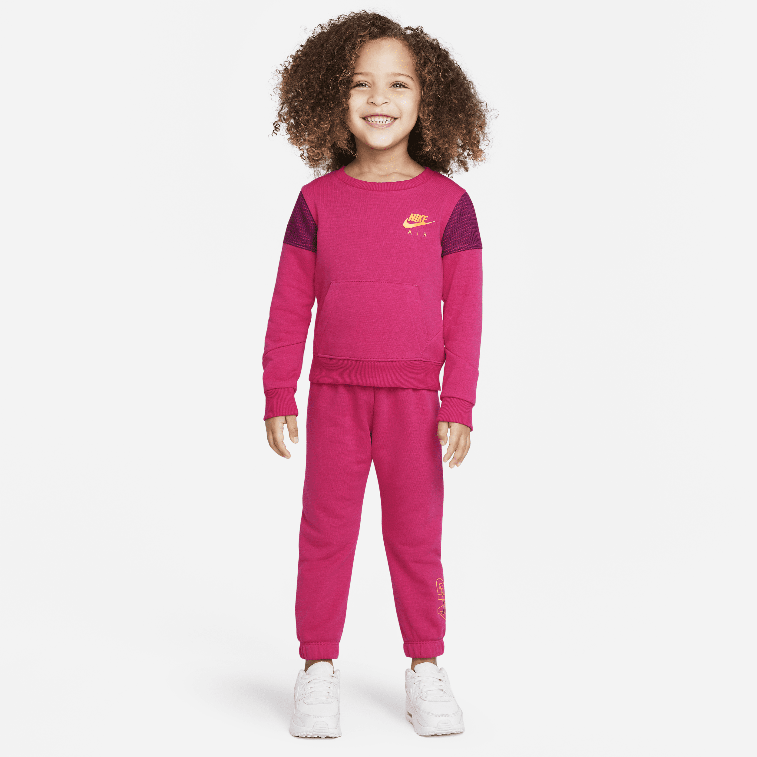 Nike-sæt med jakke og bukser til småbørn - Pink