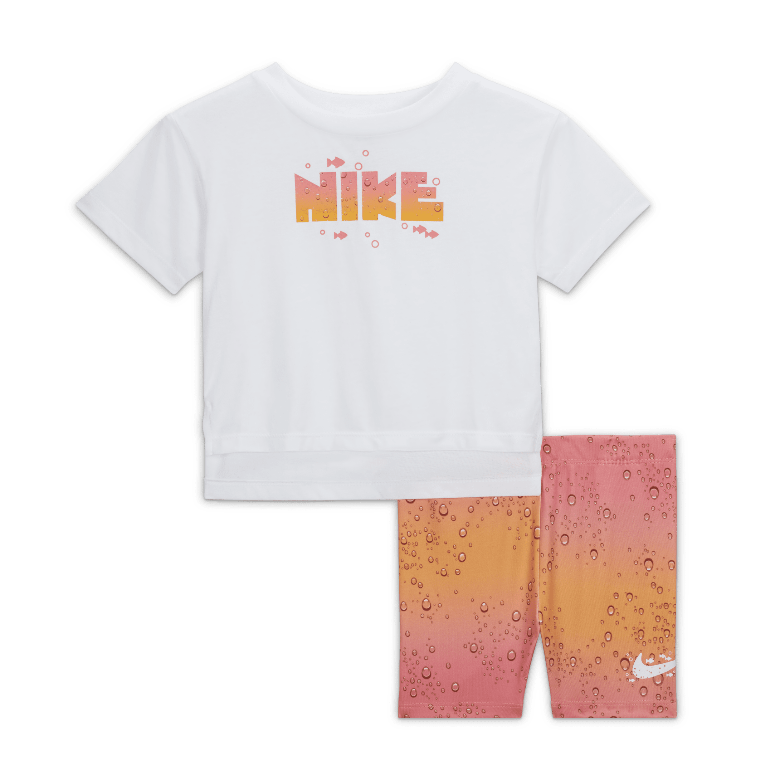 Completo Dri-FIT in 2 pezzi Nike Coral Reef Tee and Shorts Set – Bebè - Rosa