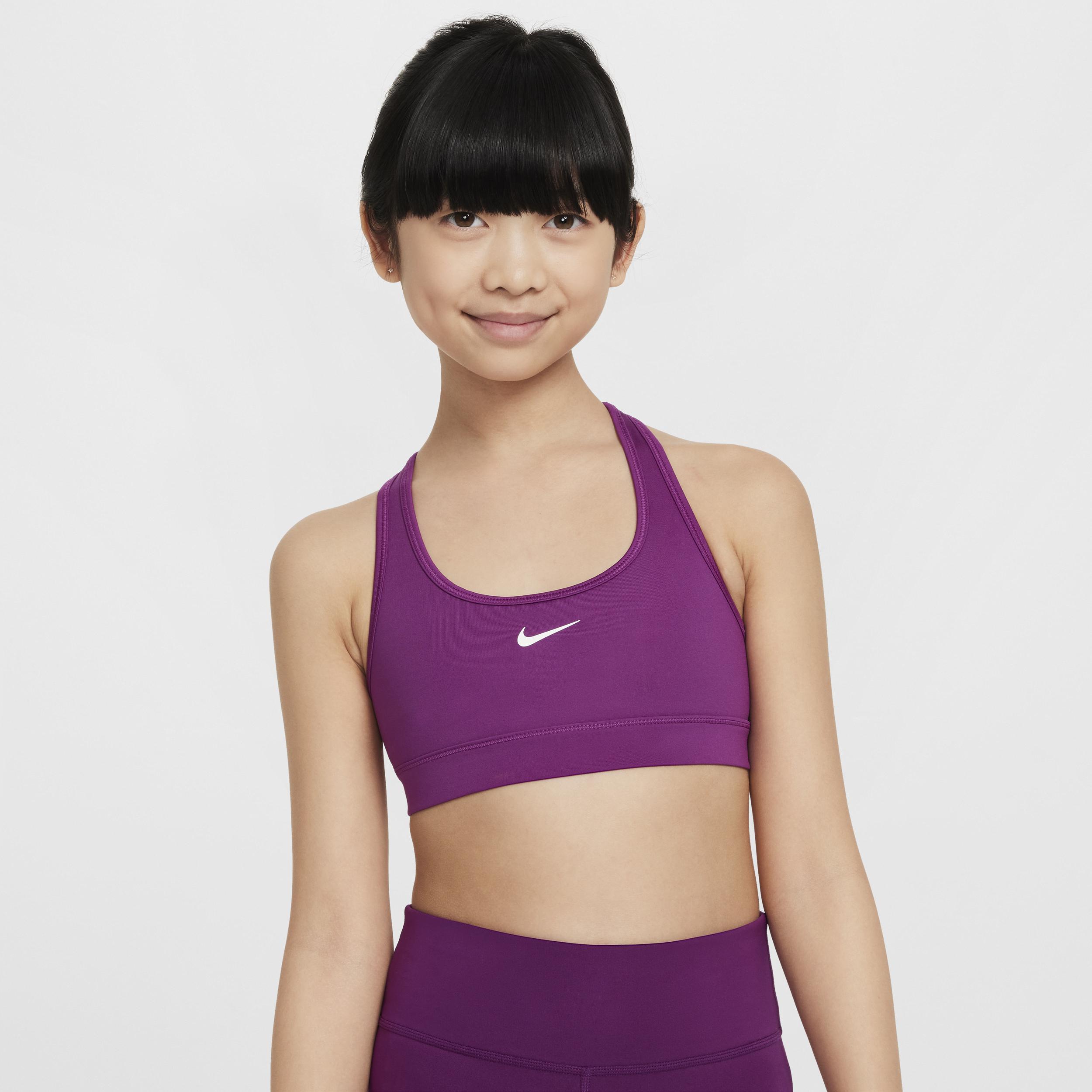 Nike Swoosh-sports-bh til større børn (piger) - lilla