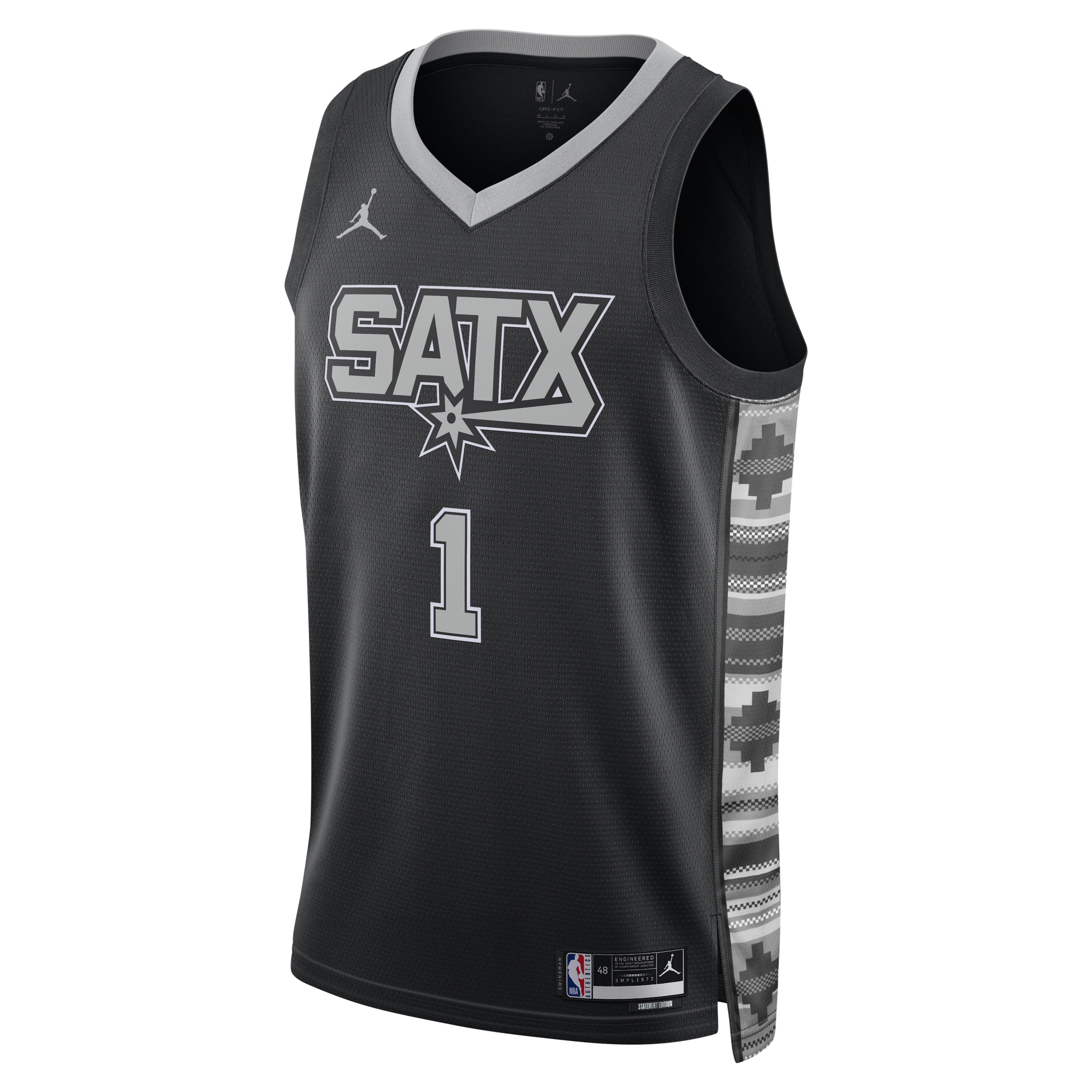 Nike San Antonio Spurs Statement Edition Swingman Jordan Dri-FIT NBA jersey voor heren - Zwart