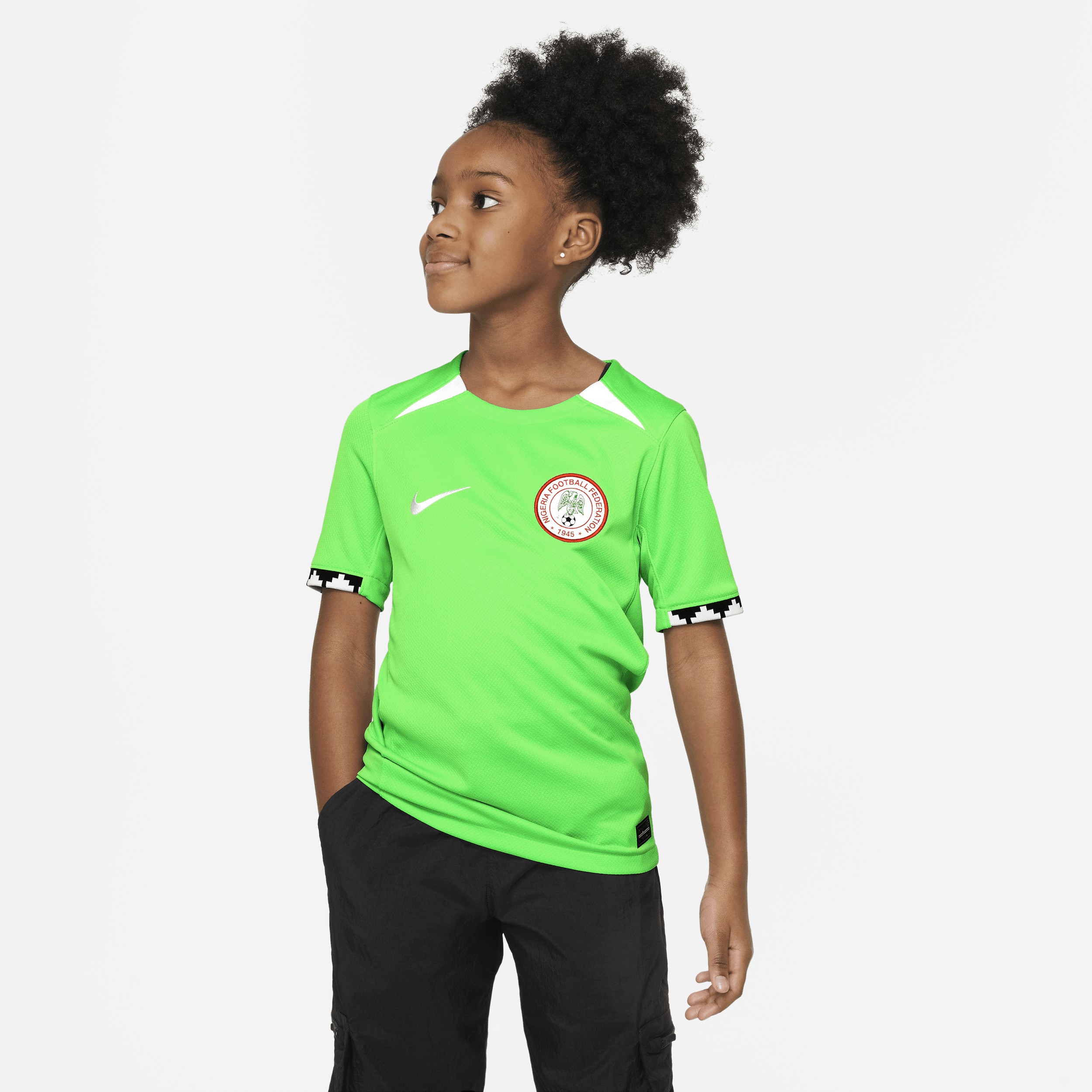 Nigeria 2023 Stadium Thuis Nike Dri-FIT voetbalshirt voor kids - Groen