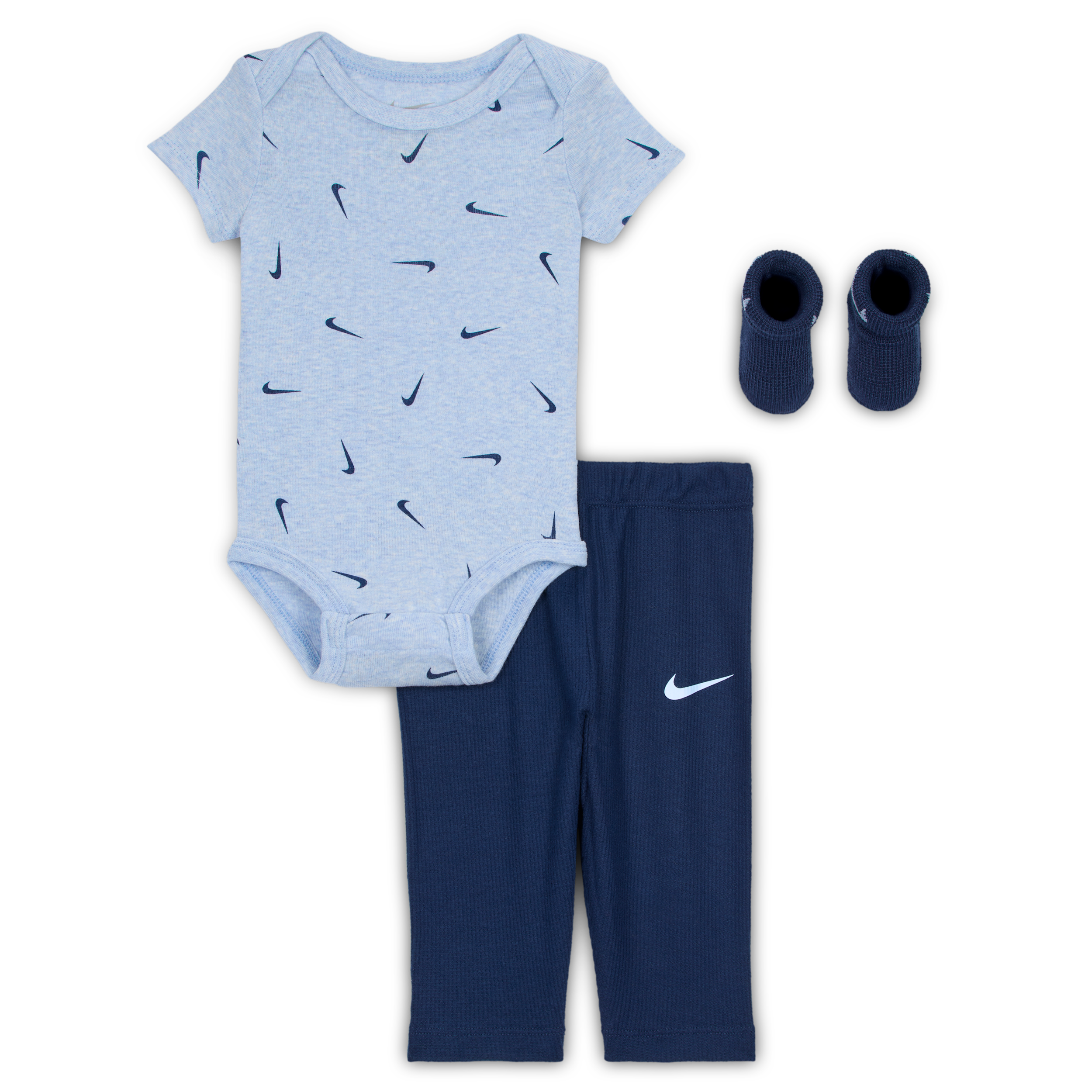 【ナイキ(NIKE)公式ストア】ナイキ ベビー スリーピース ボディスーツ アンド ワッフル パンツ セット IF3771-410 ブルー 【ナイキ(NIKE)公式ストア】ナイキ ベビー スリーピース ボディスーツ アンド ワッフル パンツ セット IF3771-410 ブルー