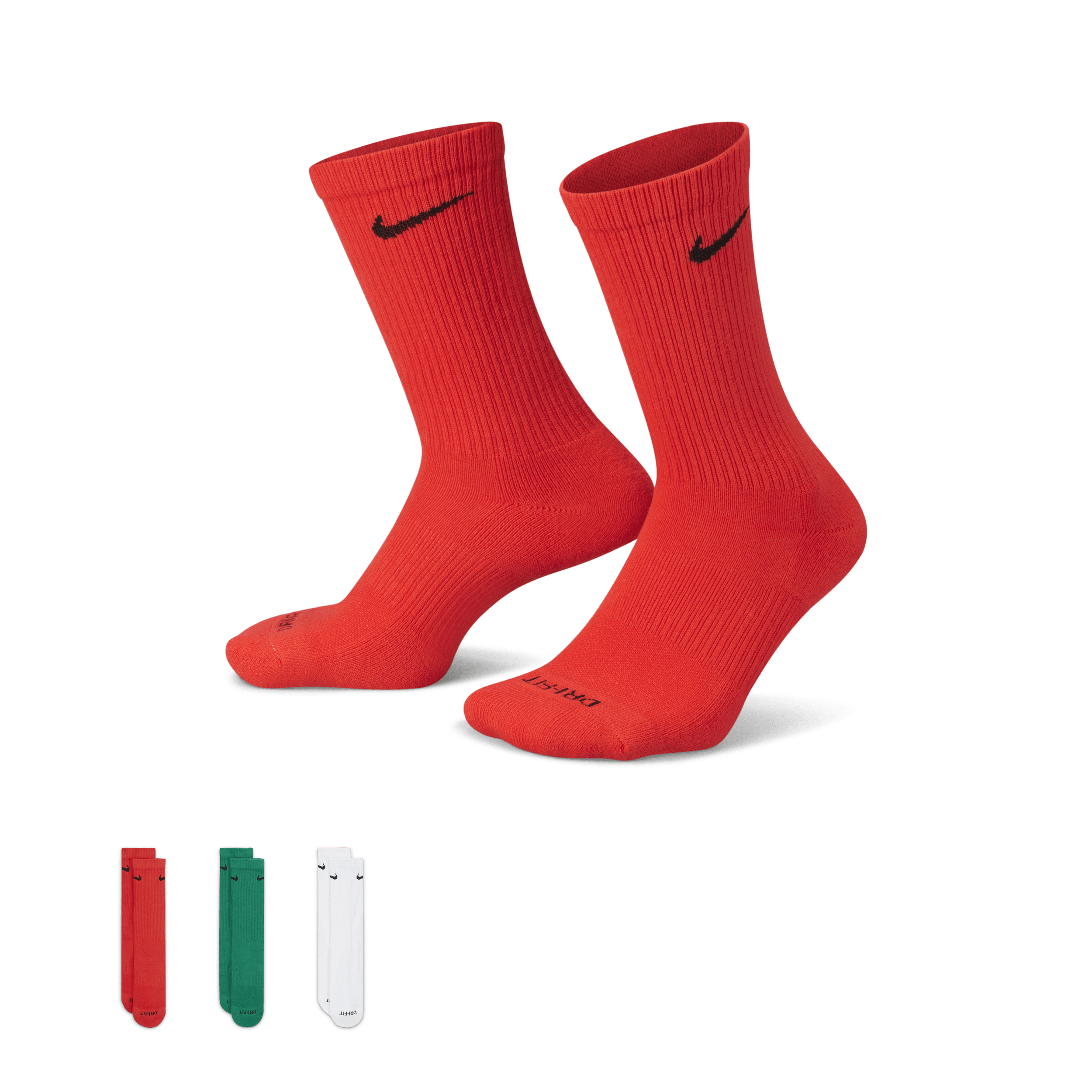 Nike Everyday Plus Cushioned Calcetines largos de entrenamiento (3 pares) - Multicolor