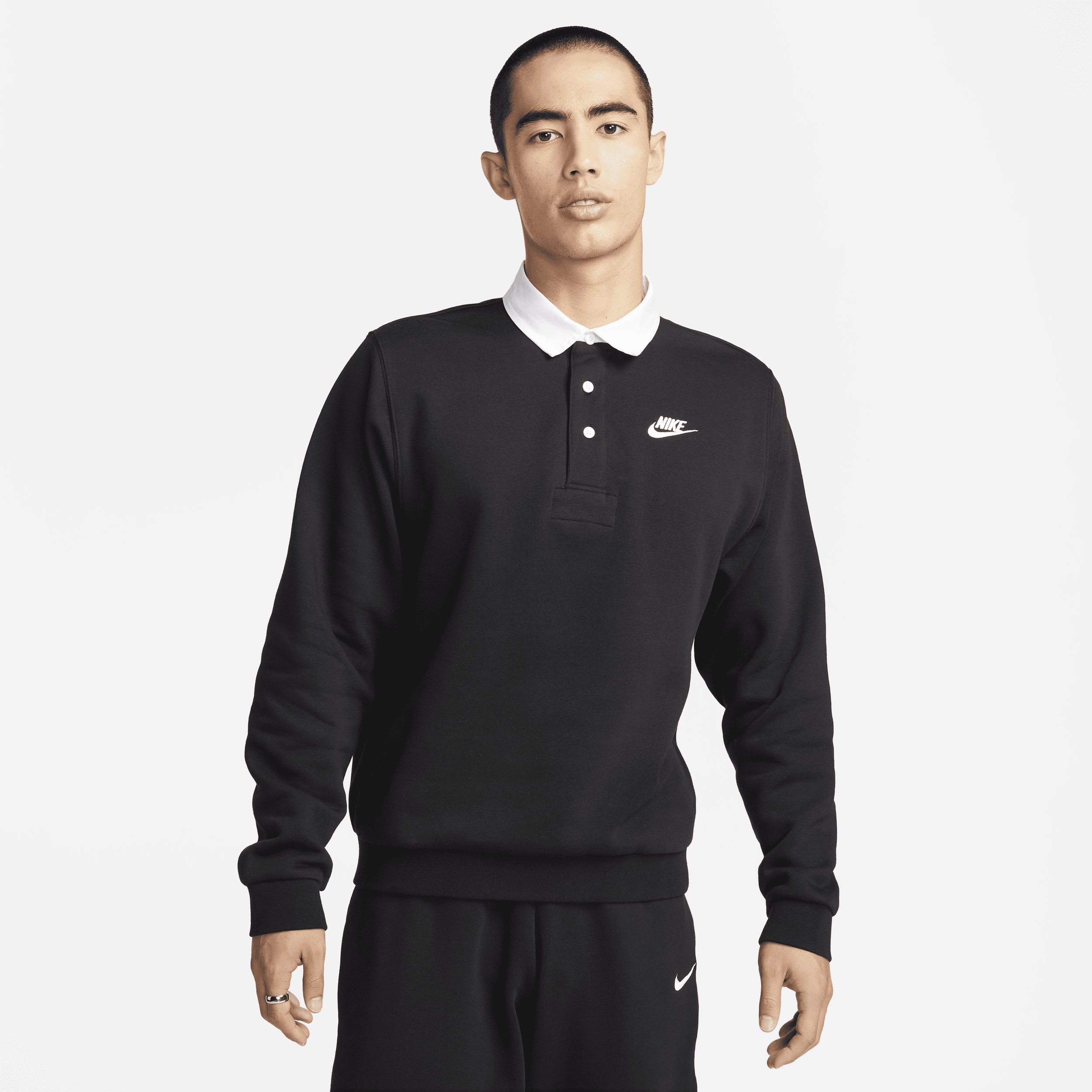 【ナイキ(NIKE)公式ストア】ナイキ クラブ フリース メンズ ブラッシュドバック ロングスリーブ ポロ DX0538-010 ブラック 【ナイキ(NIKE)公式ストア】ナイキ クラブ フリース メンズ ブラッシュドバック ロングスリーブ ポロ DX0538-010 ブラック