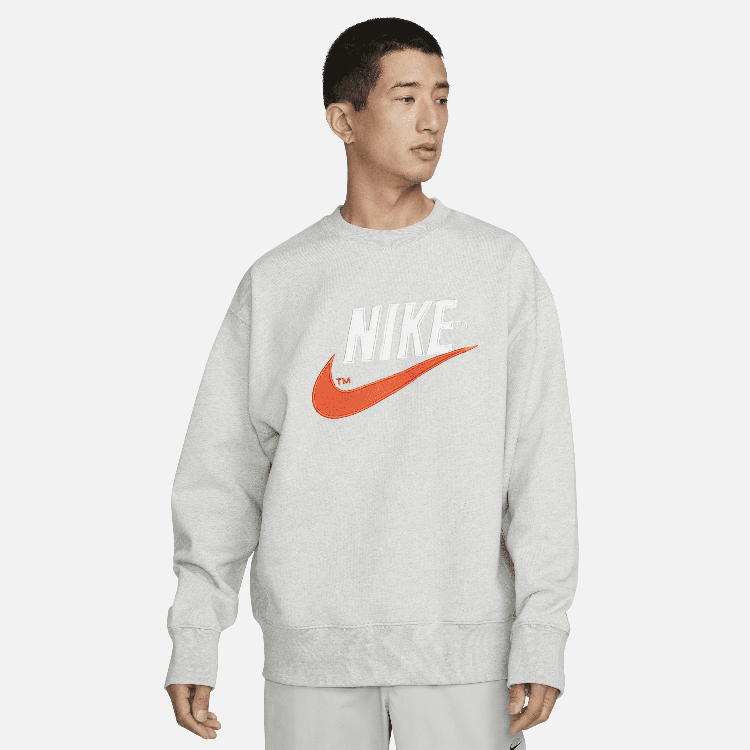 Nike Sportswear-crewtrøje i french terry til mænd - grå