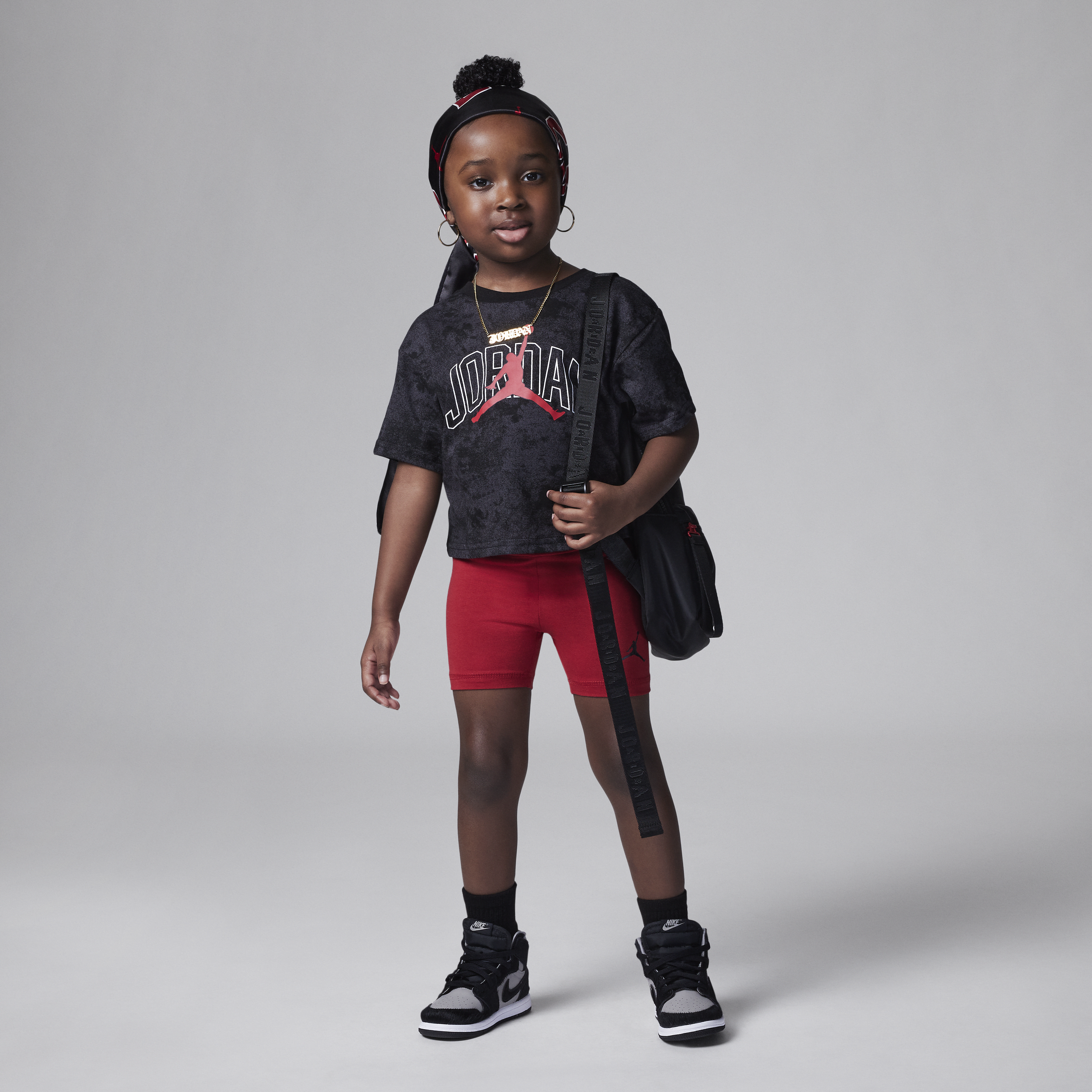 Air Jordan Flight Bike Shorts Set Conjunto de dos piezas - Infantil - Rojo