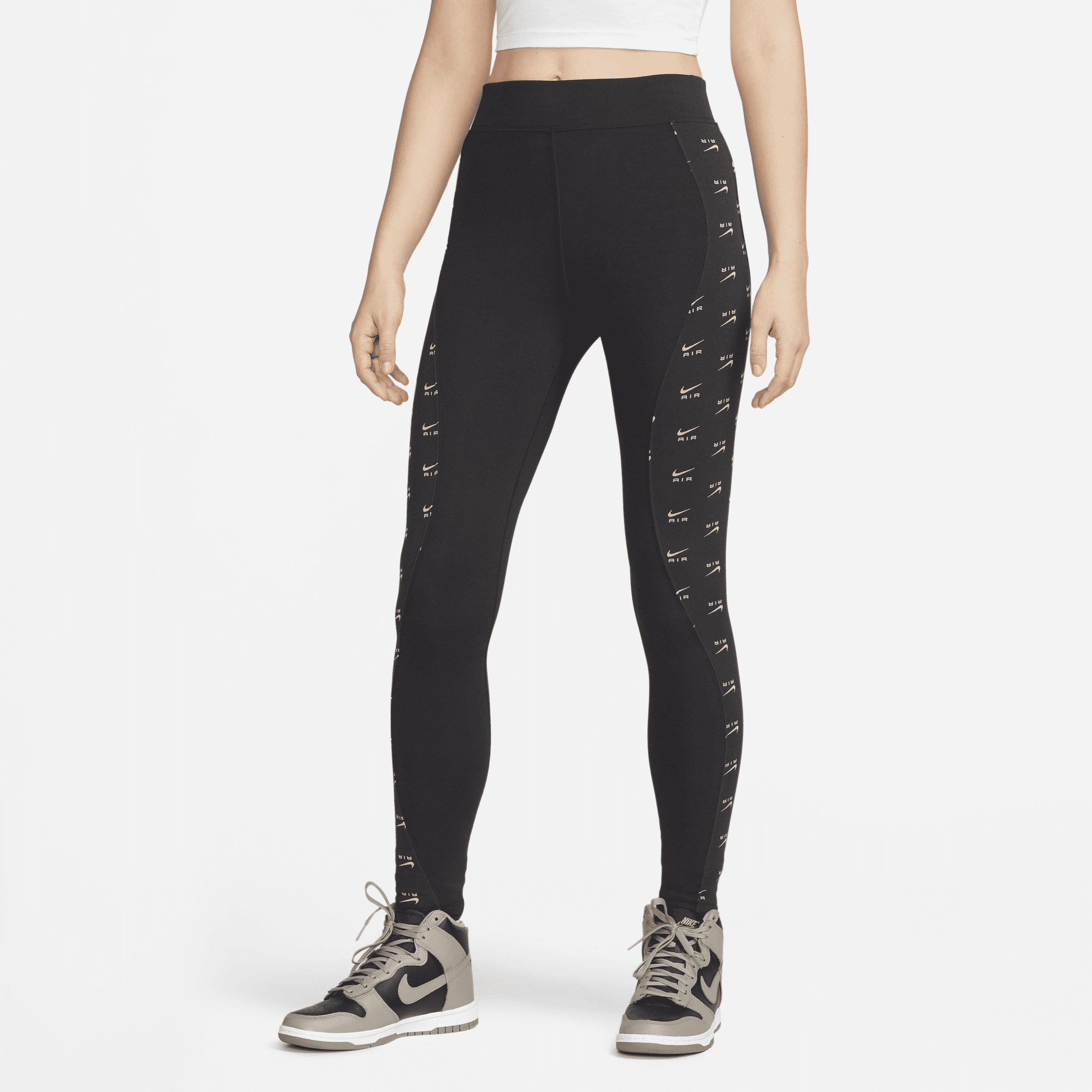 Nike Air-leggings i fuld længde med høj talje til kvinder - sort