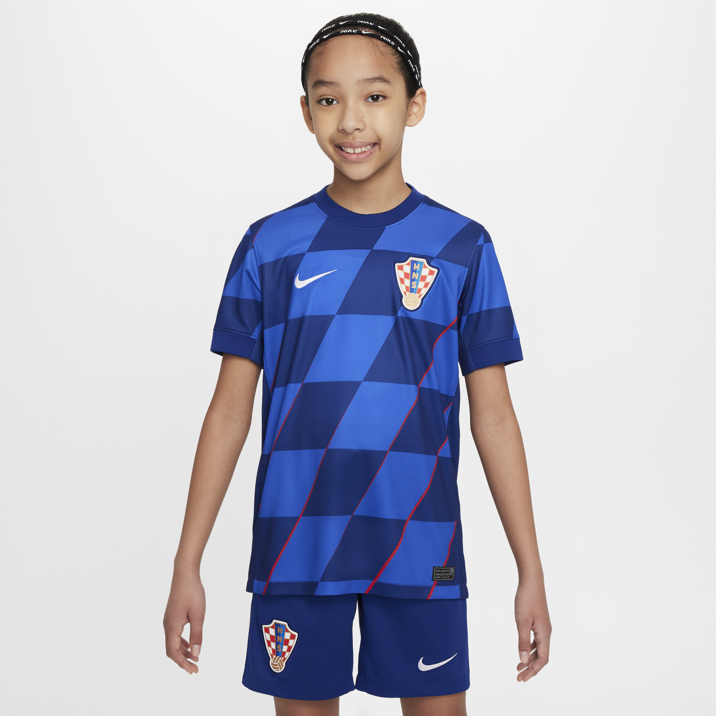 Kroatië 2024/25 Stadium Uit Nike Dri-FIT replica voetbalshirt voor kids - Blauw