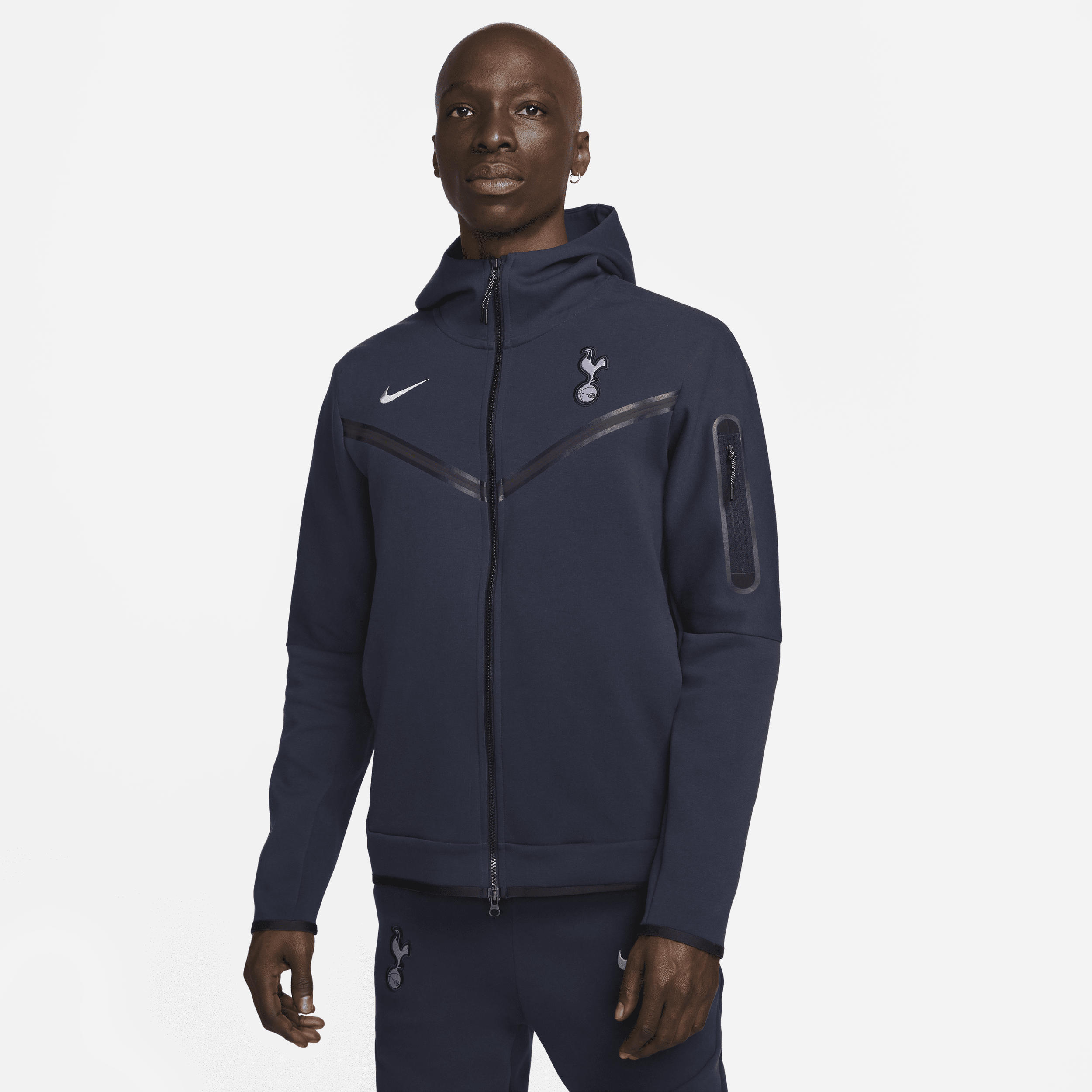 Tottenham Hotspur Tech Fleece Nike Windrunner-hættetrøje med fuld lynlås til mænd - blå