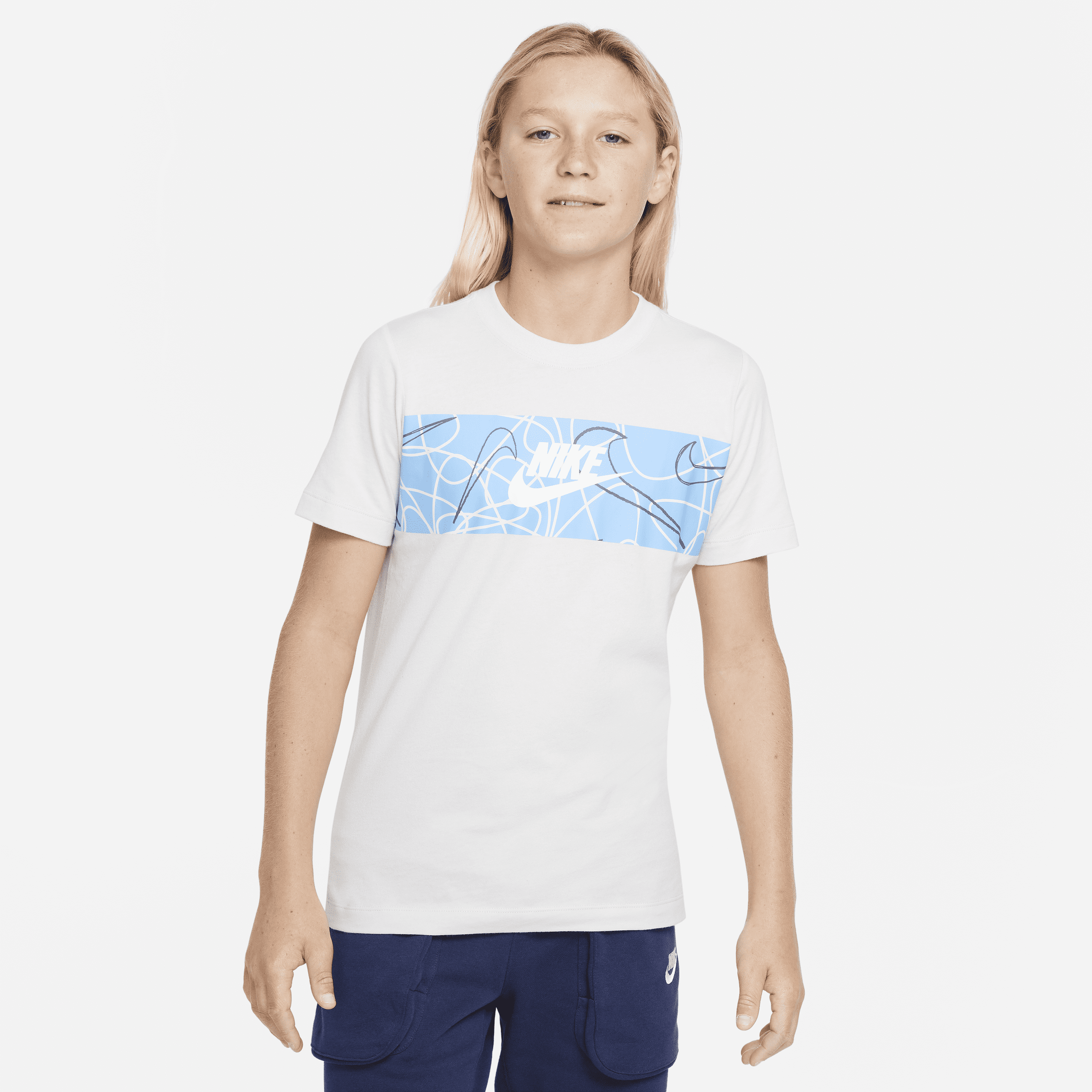 Nike Sportswear-T-shirt til større børn (drenge) - grå