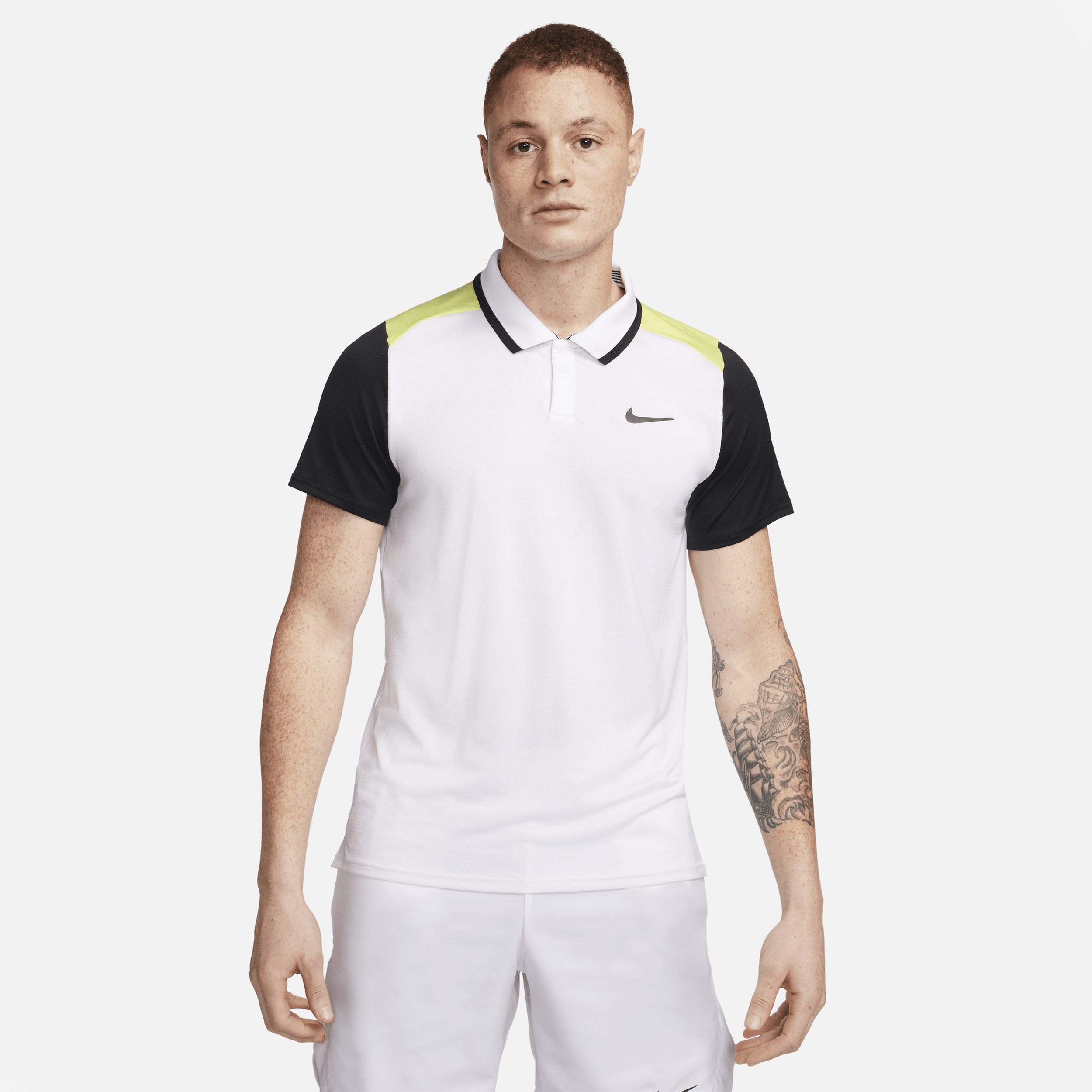 NikeCourt Advantage Dri-FIT-tennispolo til mænd - hvid