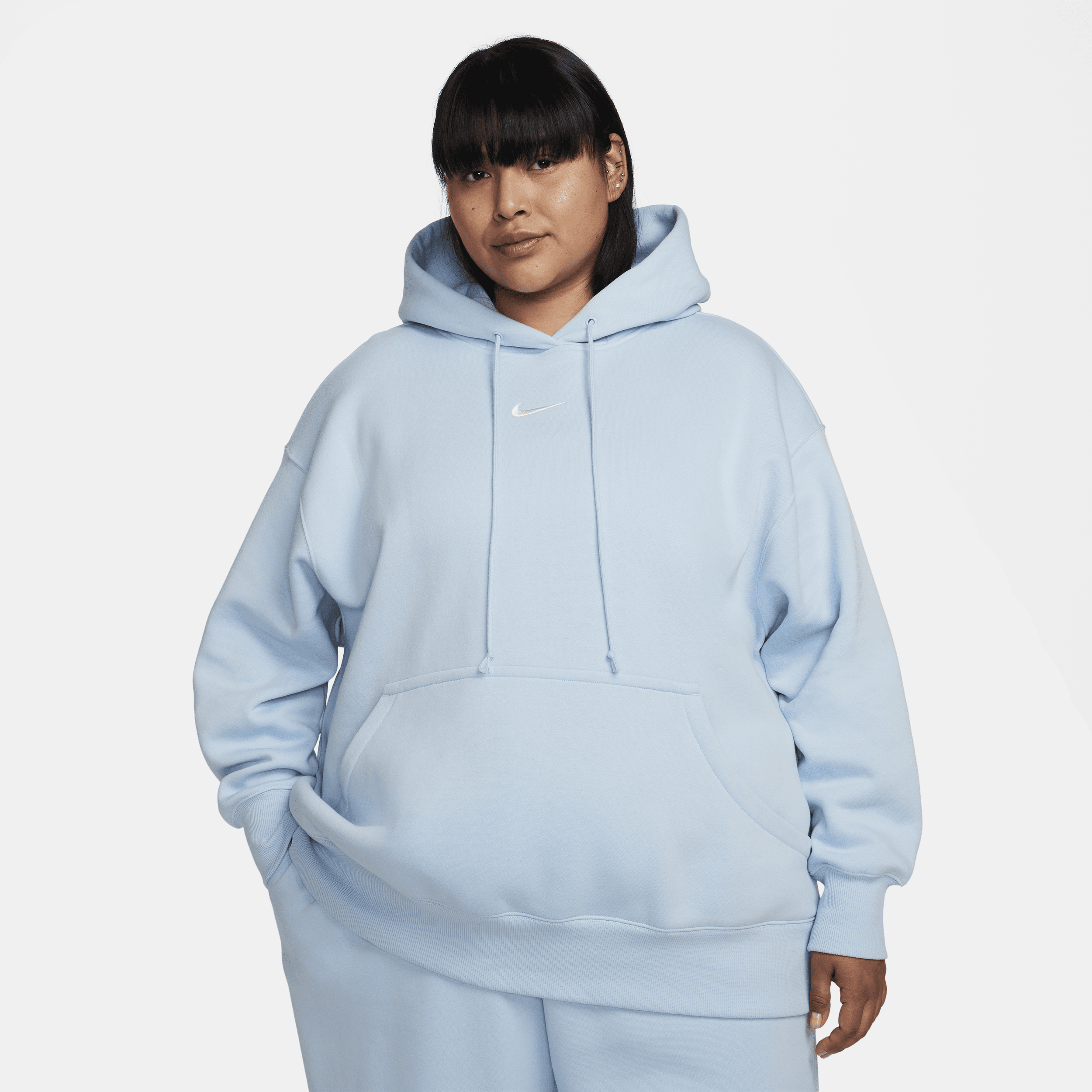 Nike Sportswear Phoenix Fleece oversized hoodie voor dames (Plus Size) - Blauw