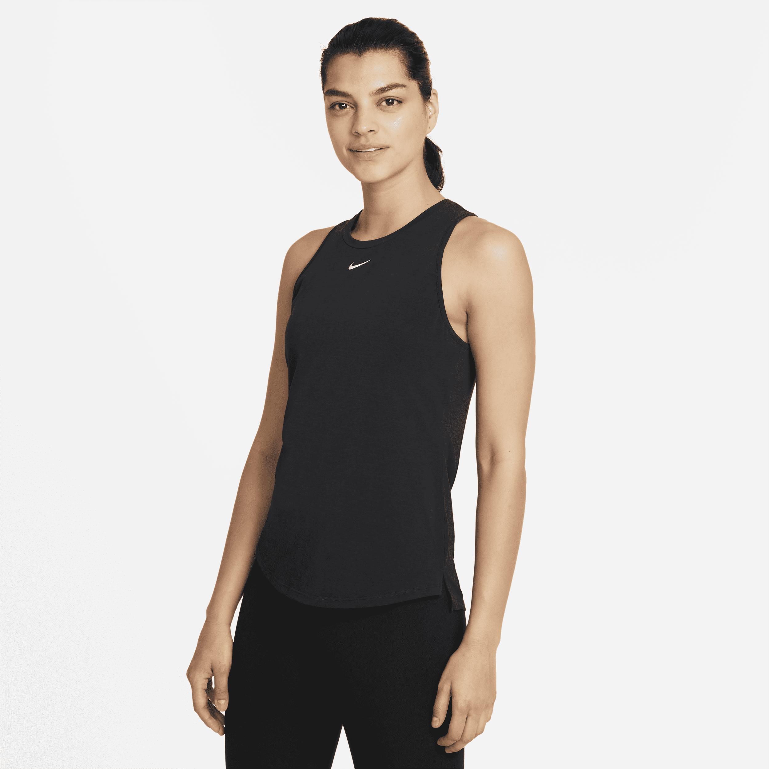 Nike Dri-FIT One Luxe-tanktop i standardpasform til kvinder - sort