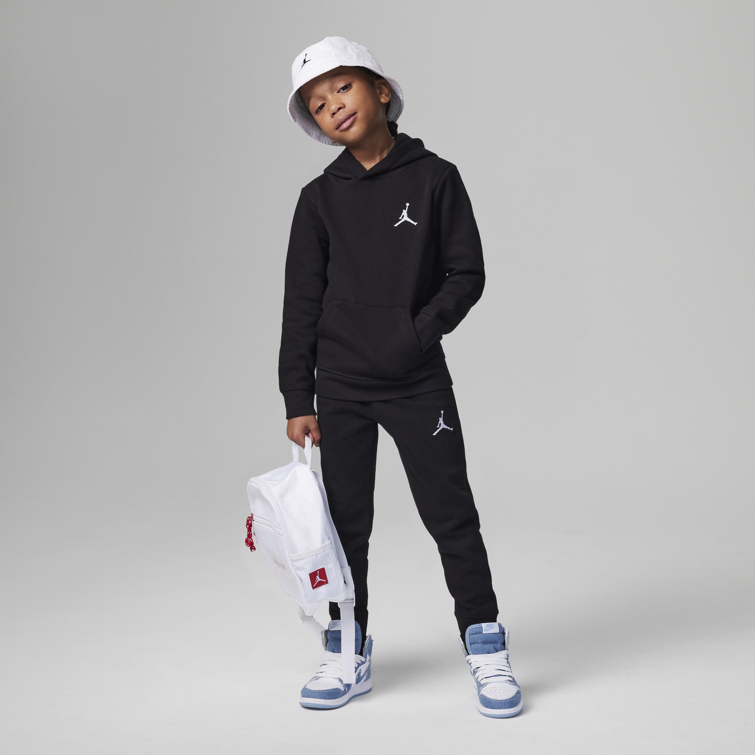 Nike Completo in 2 pezzi con felpa con cappuccio Jordan MJ Essentials Fleece Pullover Set – Bambini - Nero