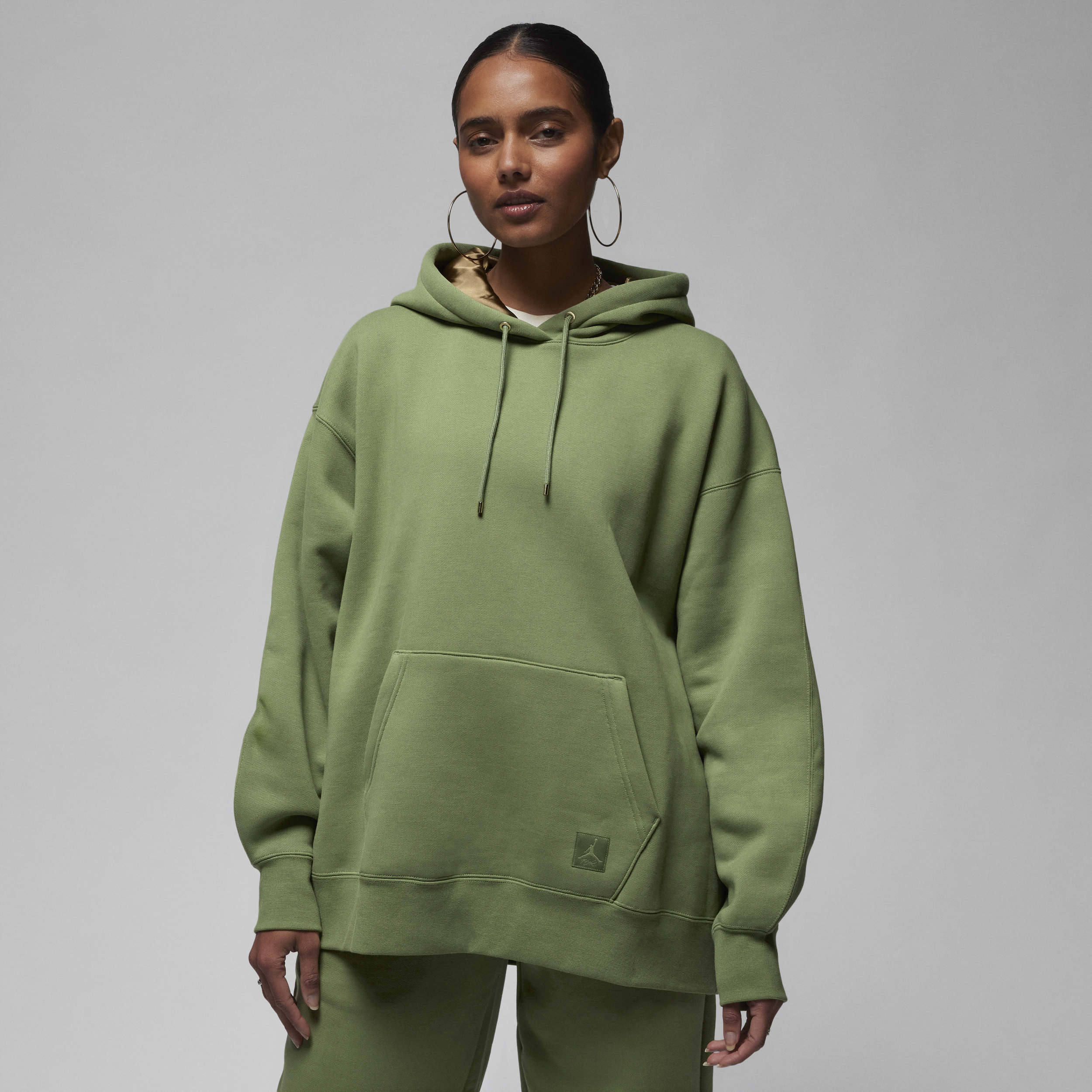 Jordan Flight Fleece-pullover-hættetrøje til kvinder - grøn