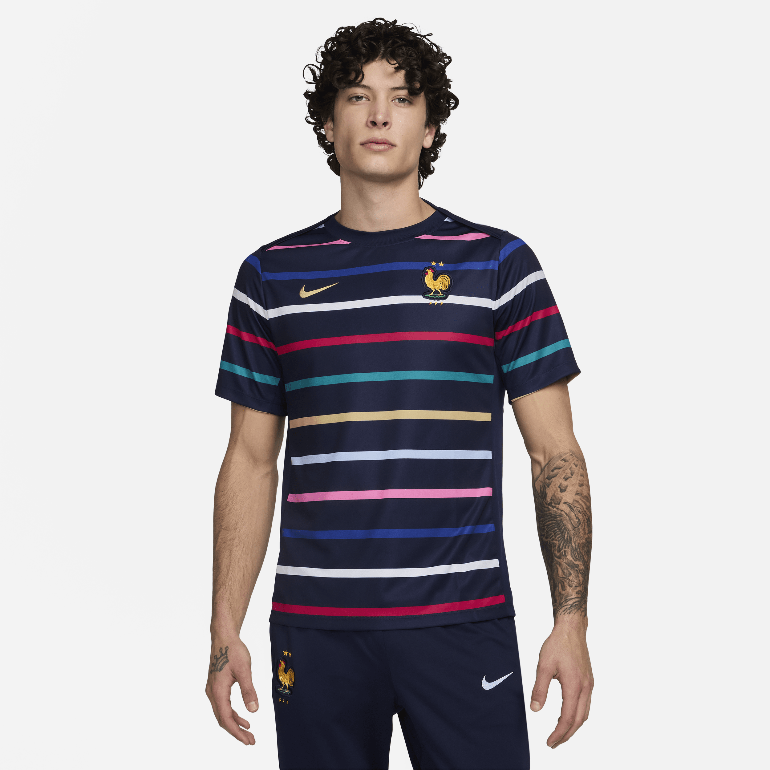 Primera equipación FFF Academy Pro Camiseta de fútbol para antes del partido Nike Dri-FIT - Hombre - Azul