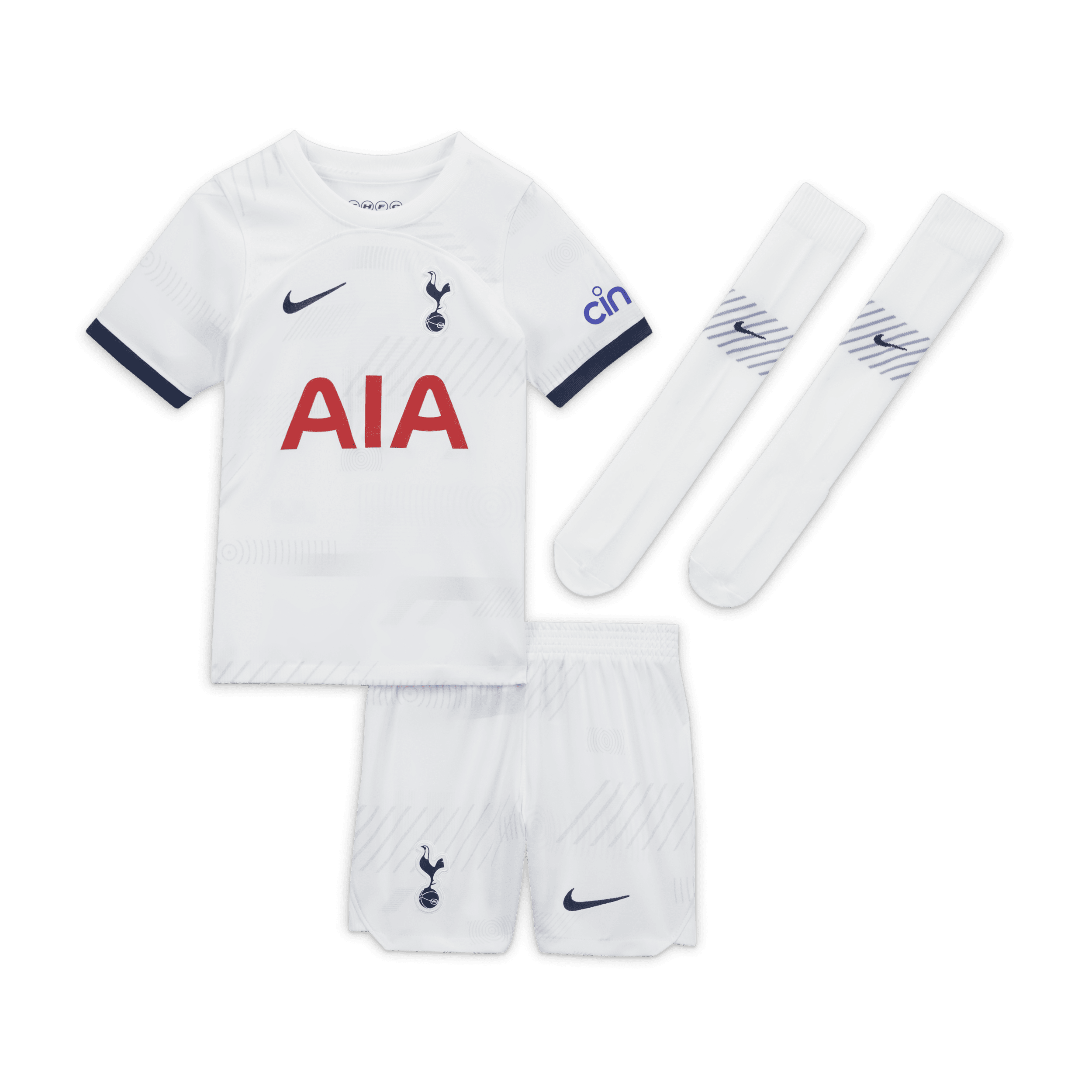 Tottenham Hotspur 2023/24 Home Nike Dri-FIT-sæt i tre dele til mindre børn - hvid