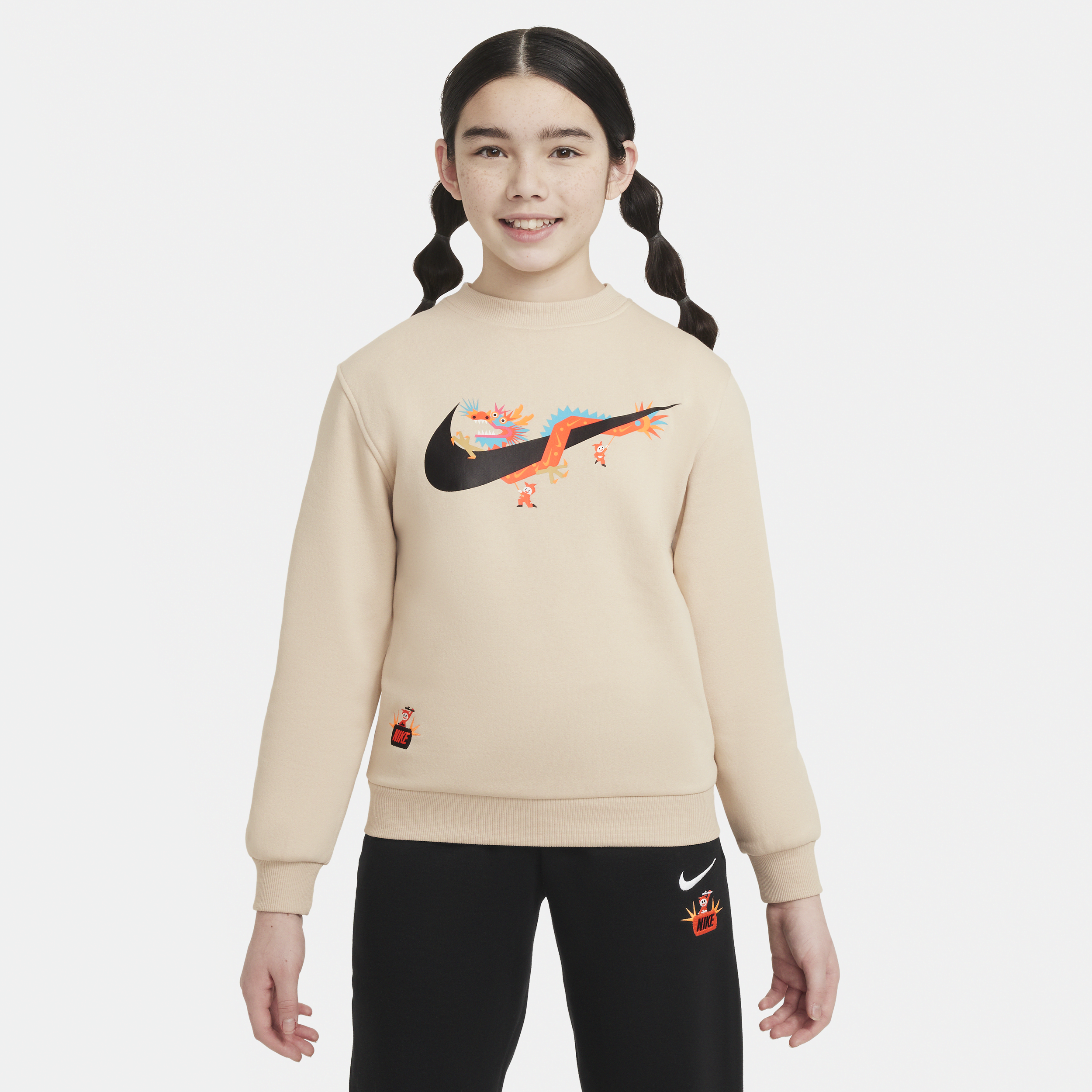 Nike Sportswear Club Fleece 'Lunar New Year' sweatshirt met ronde hals voor kids - Bruin