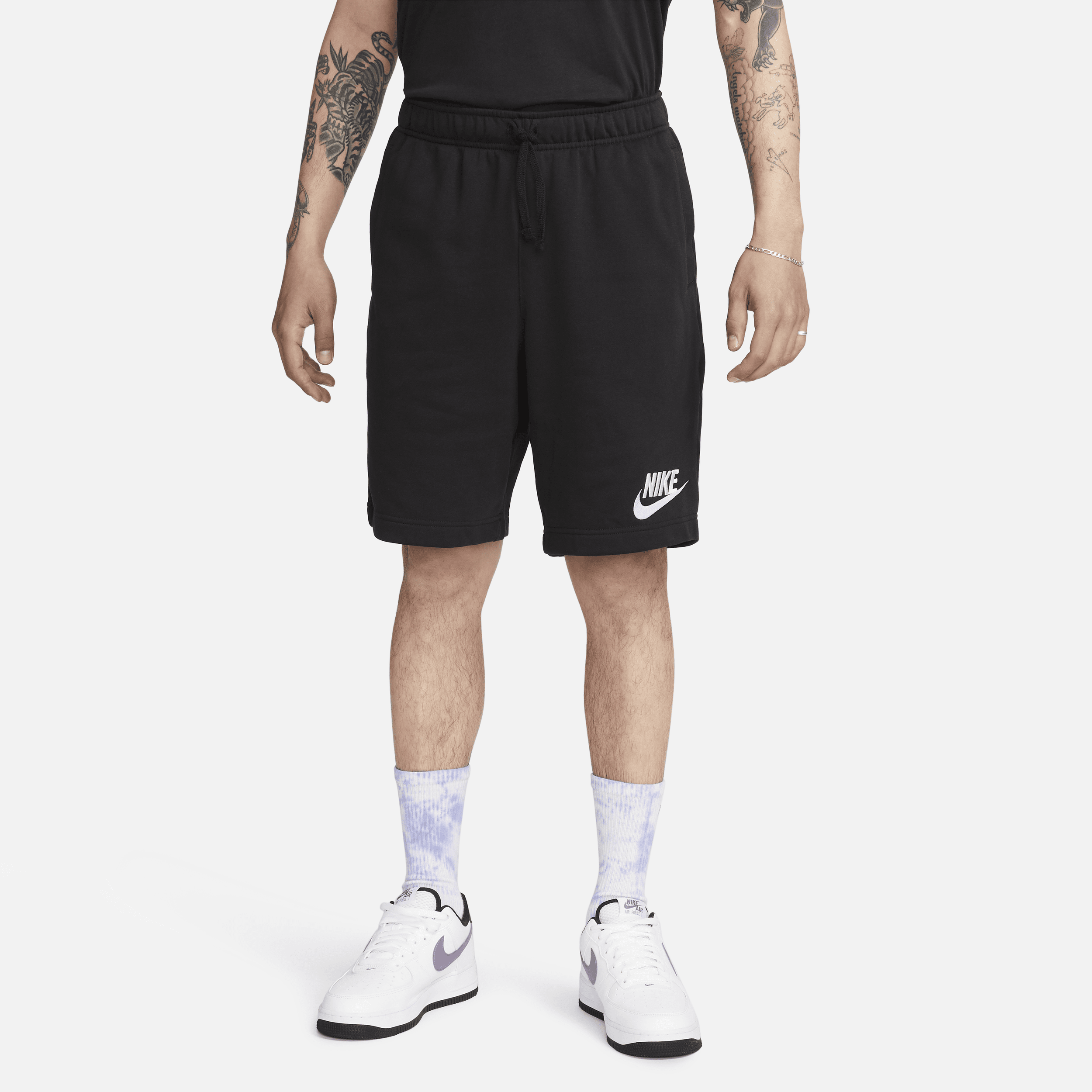 Nike Club-shorts i french terry til mænd - sort