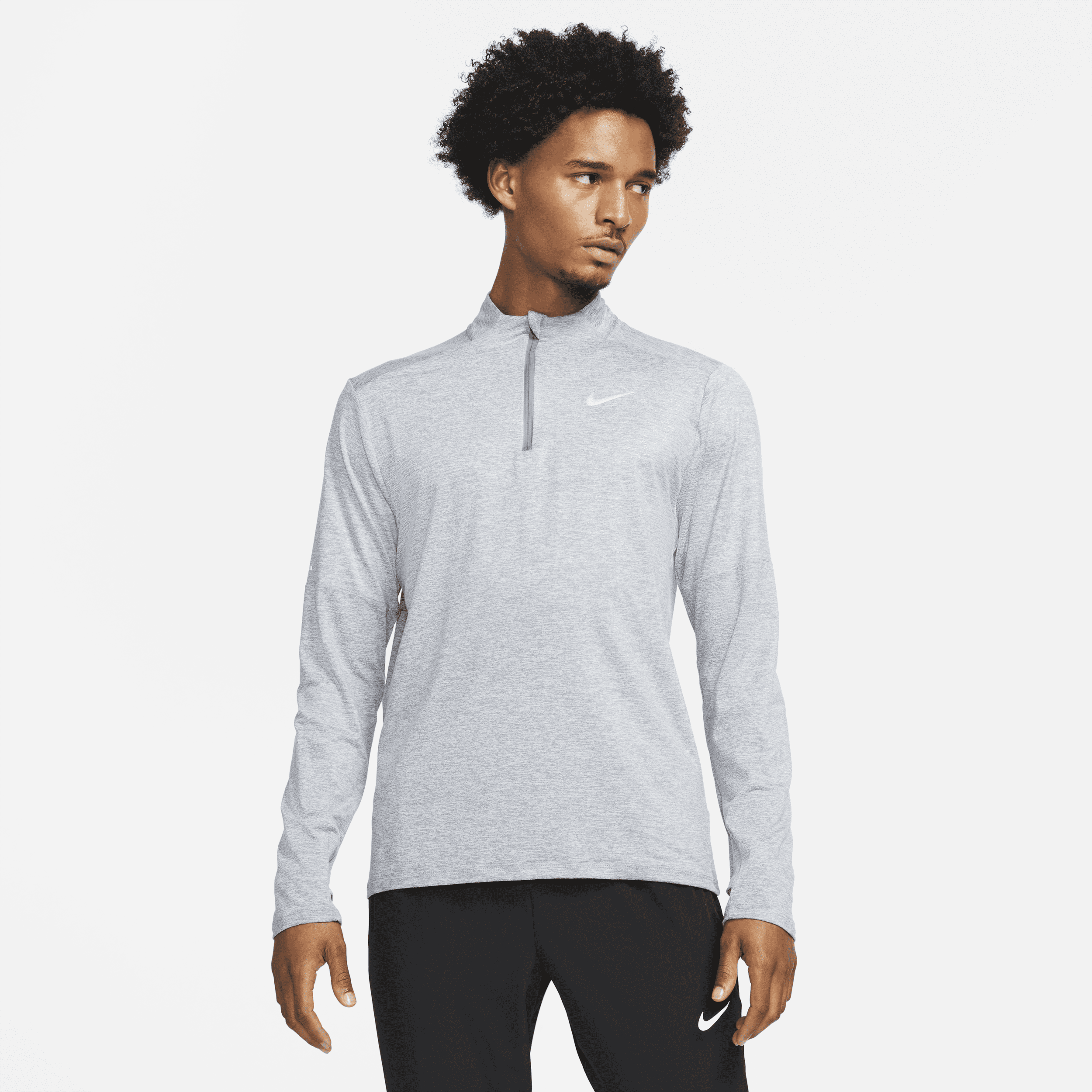 Nike Camiseta de running Dri-FIT con media cremallera - Hombre - Gris