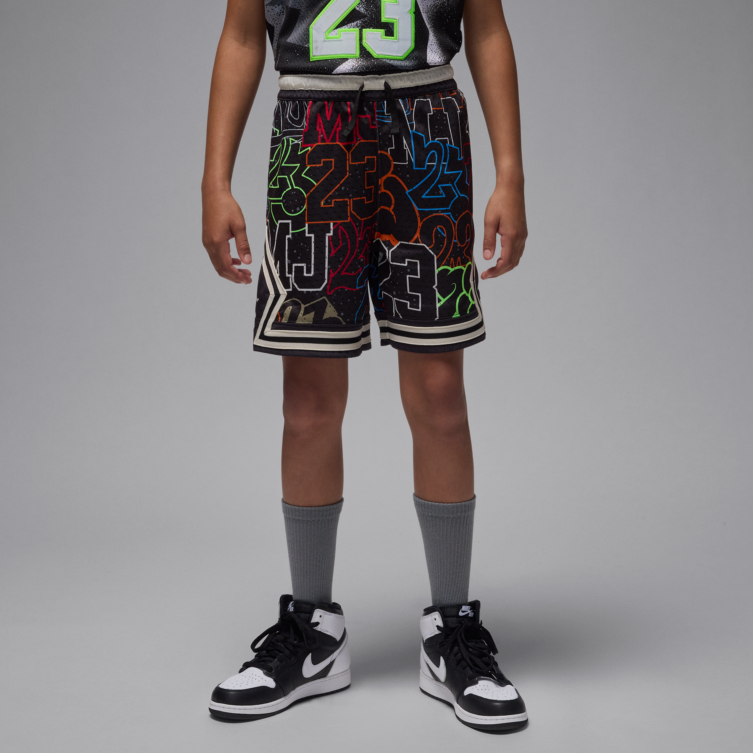 【ナイキ(NIKE)公式ストア】ジョーダン Dri-FIT ジュニア MJ プリント スポーツ ダイアモンド ショートパンツ HQ7072-015 ブラック 【ナイキ(NIKE)公式ストア】ジョーダン Dri-FIT ジュニア MJ プリント スポーツ ダイアモンド ショートパンツ HQ7072-015 ブラック