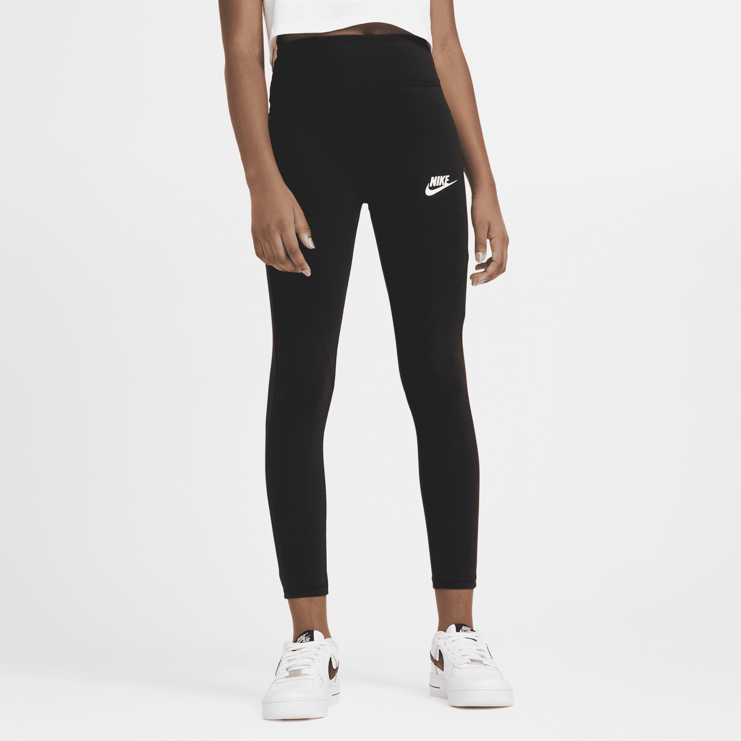 Nike Sportswear Favorites-leggings med høj talje til store børn (piger) - sort